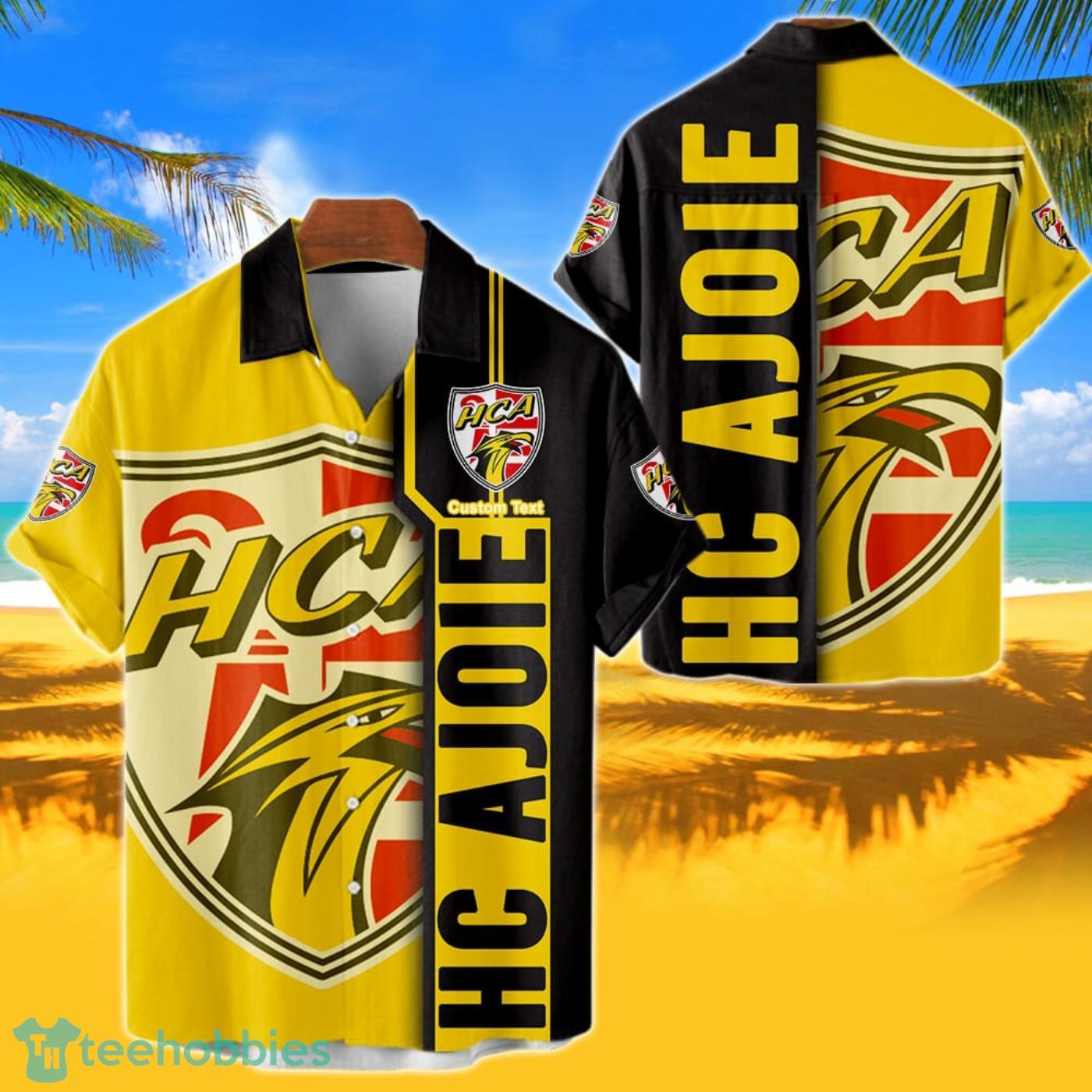 HC Ajoie Hawaiian Shirt Custom Name 3D Short Sleeve Shirt Product Photo 1