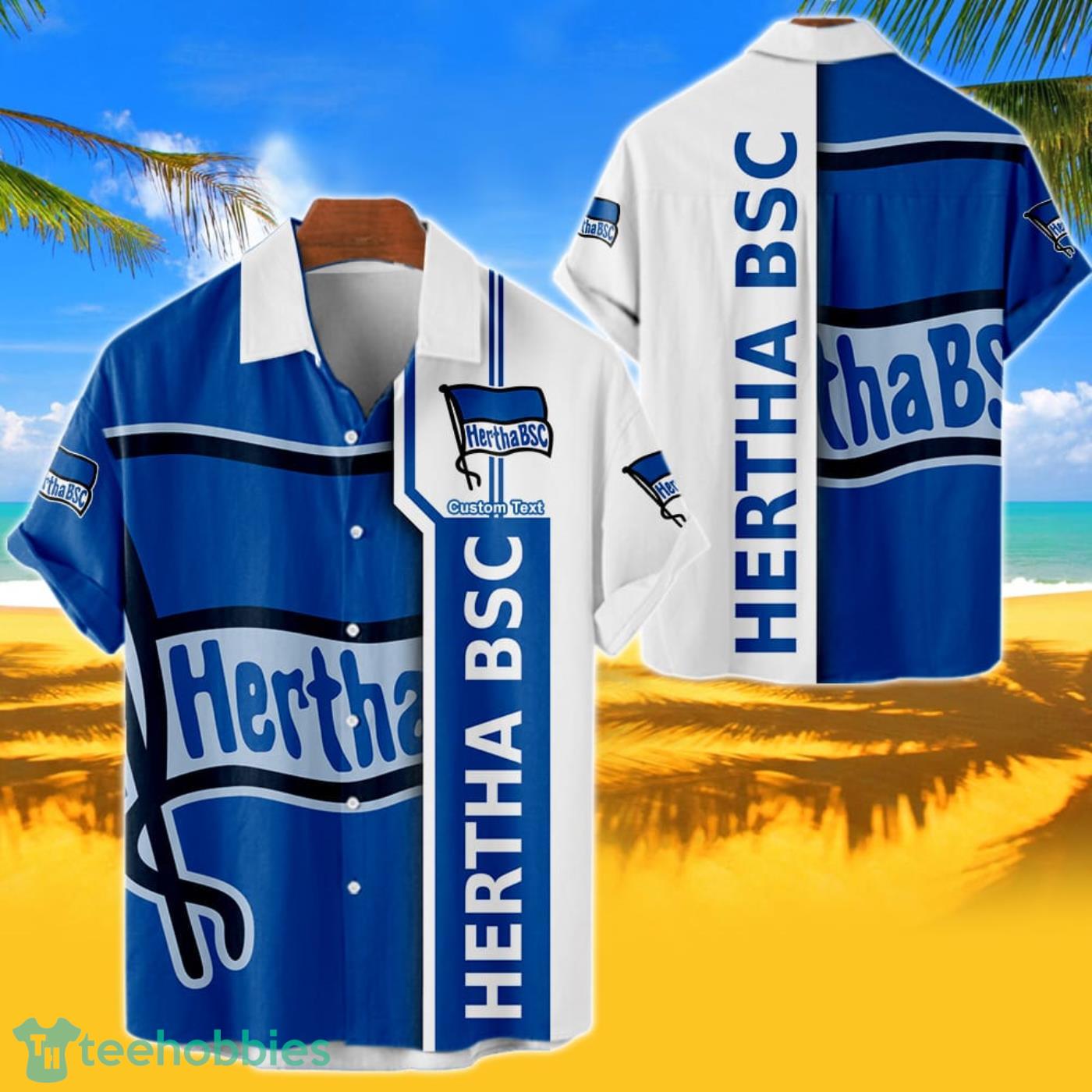 Hertha BSC Hawaiian Shirt Custom Name 3D Short Sleeve Shirt Product Photo 1