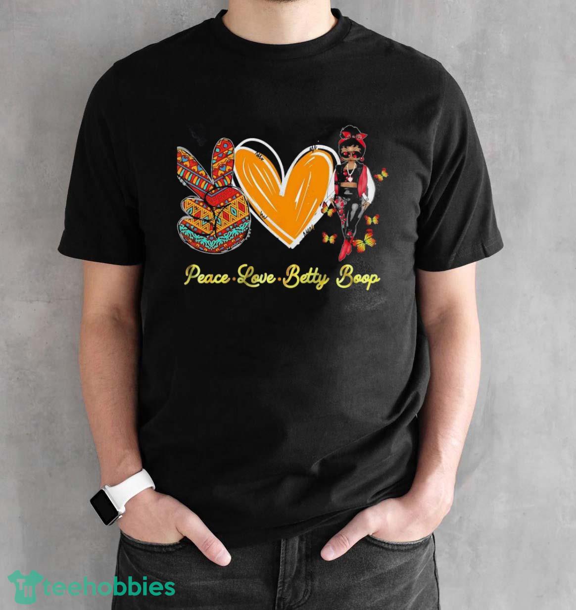 I Love Girl Peace Love Betty Boop T-Shirt - Black Unisex T-Shirt
