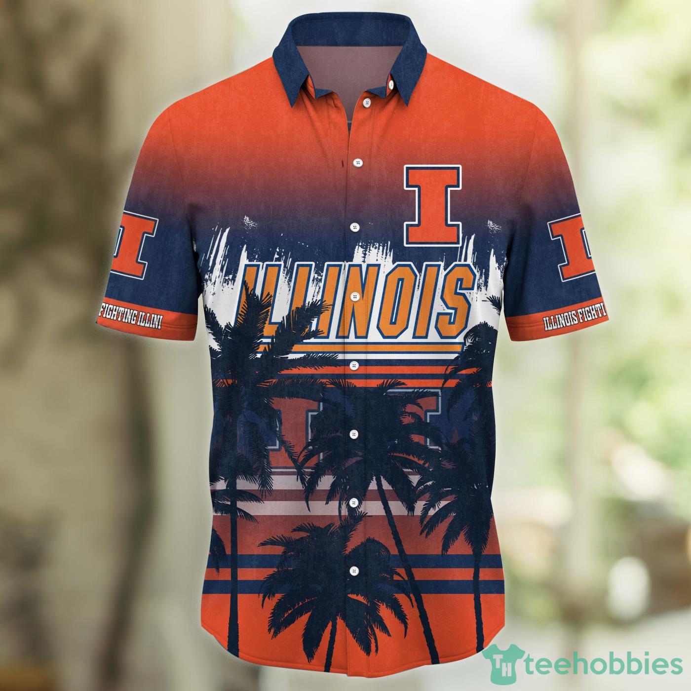 Illinois Fighting Illini Coconut Tropical Hawaiian Shirt And Short Product Photo 2