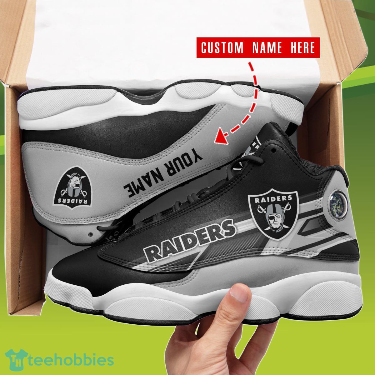 Las Vegas Raiders Custom Name Air Jordan 13 Sneakers Best Gift For Loved Ones Product Photo 2