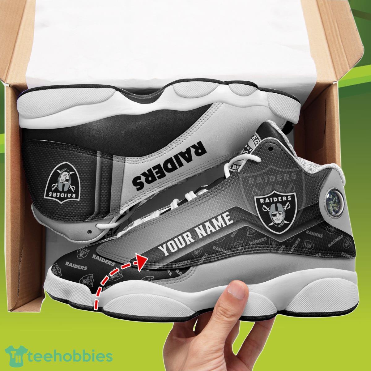 Las Vegas Raiders Jordan 13 Sneakers Custom Name Unique Gift For Everyone Product Photo 1