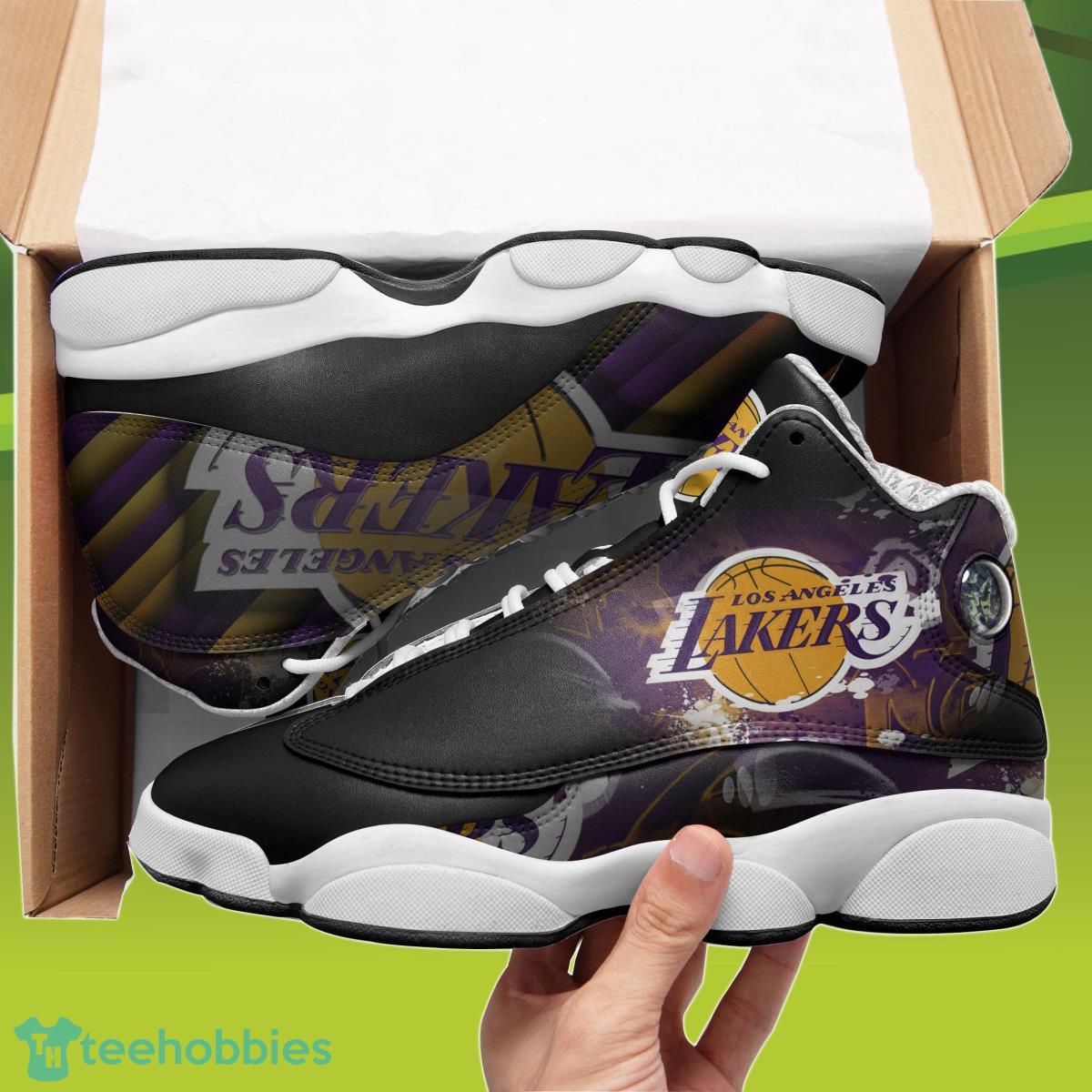 Los Angeles Lakers Custom Name Air Jordan 13 Sneakers Style Gift For Men And Women Product Photo 1