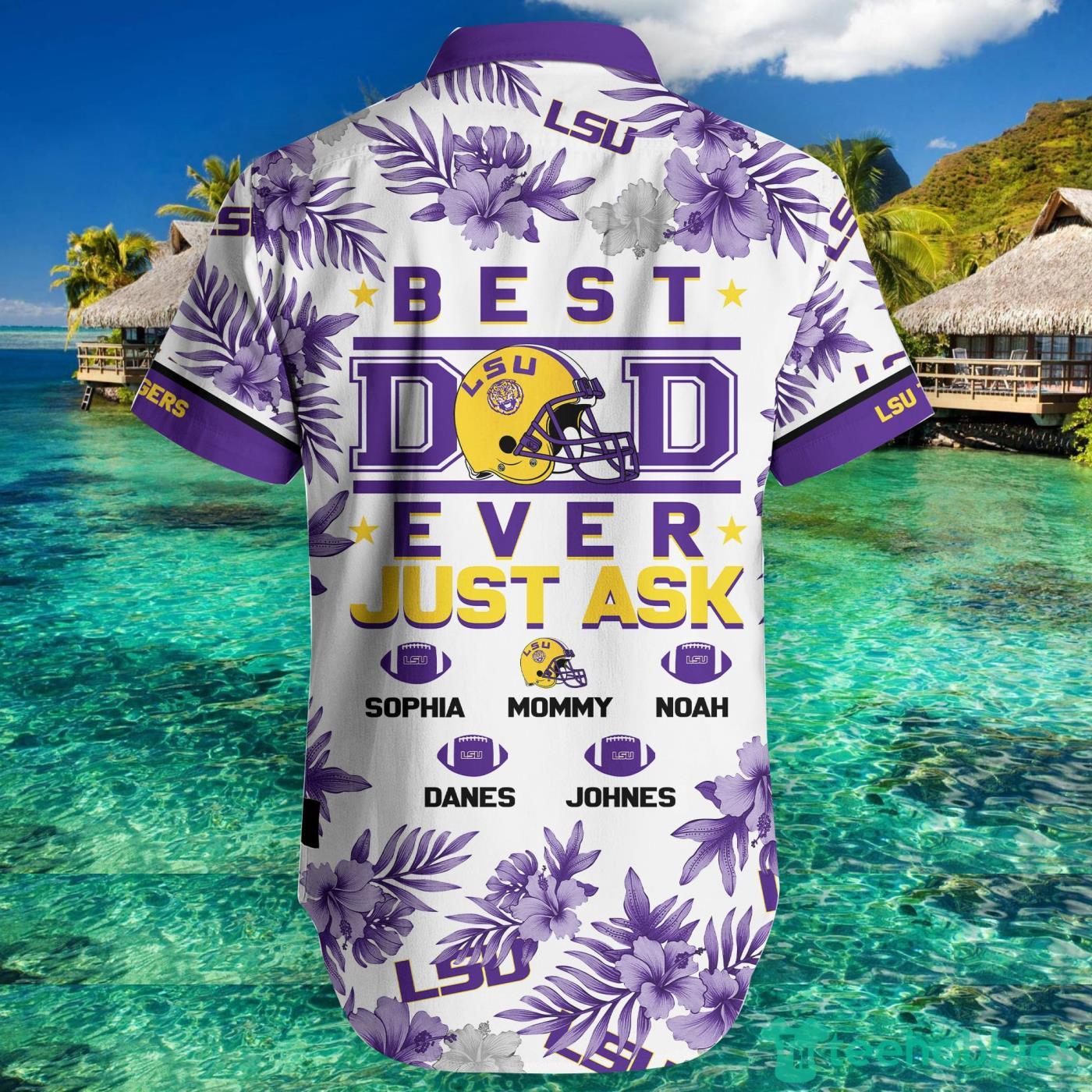 LSU TIGERS Best Dad Custom Name Hawaiian Shirt And Short Summer Gift Product Photo 2