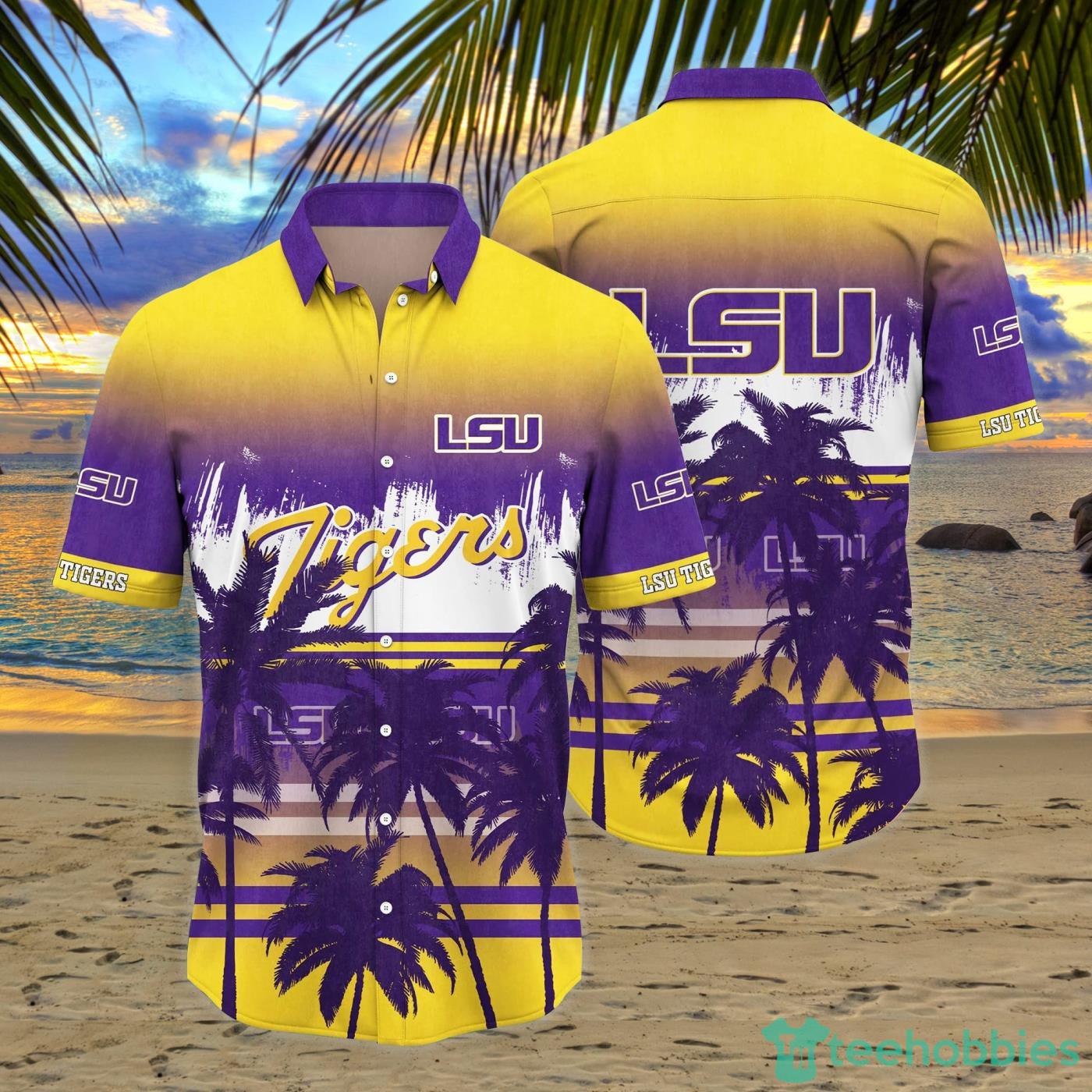 LSU TIGERS Coconut Tropical Hawaiian Shirt And Short Product Photo 1