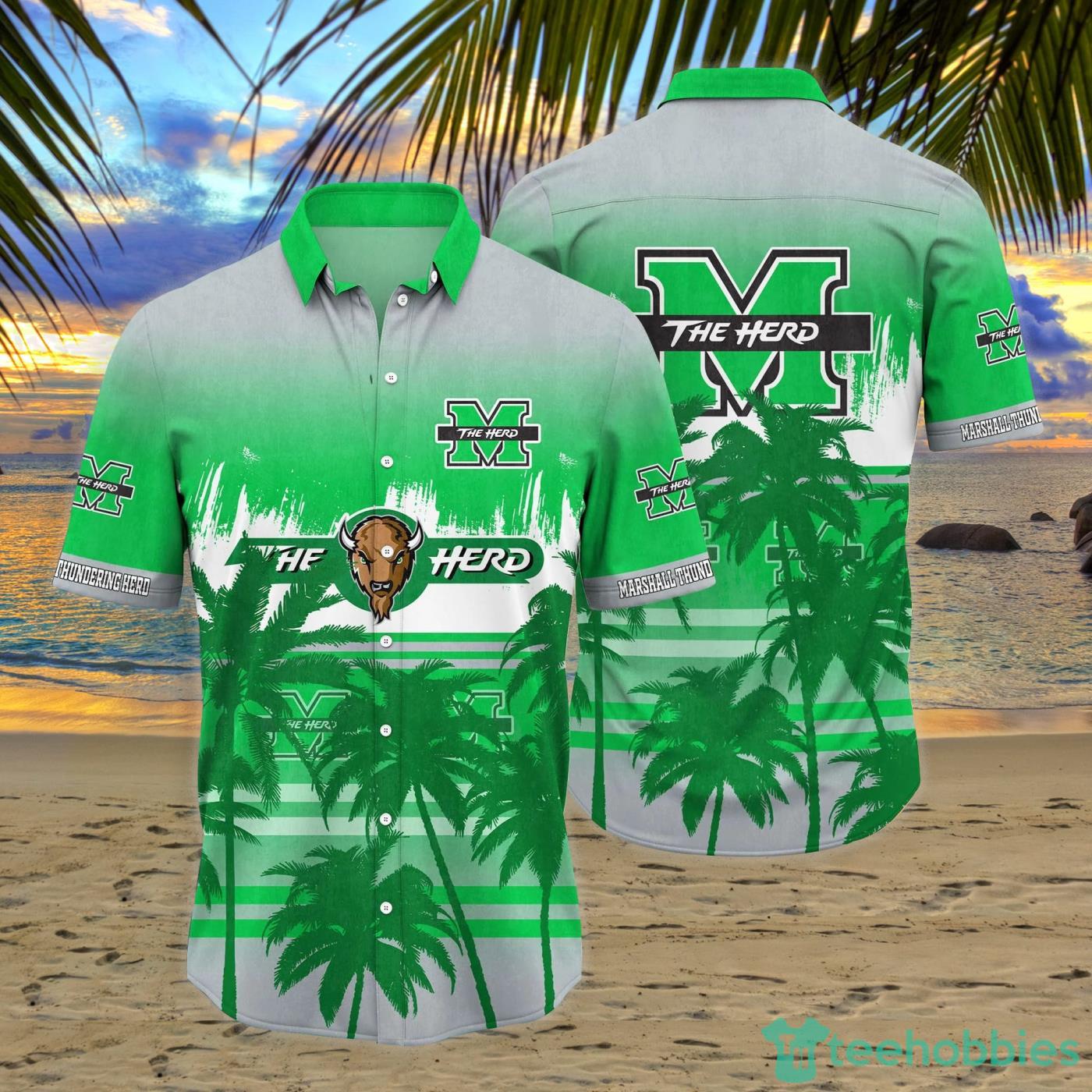 Marshall Thundering Herd Coconut Tropical Hawaiian Shirt And Short Product Photo 1