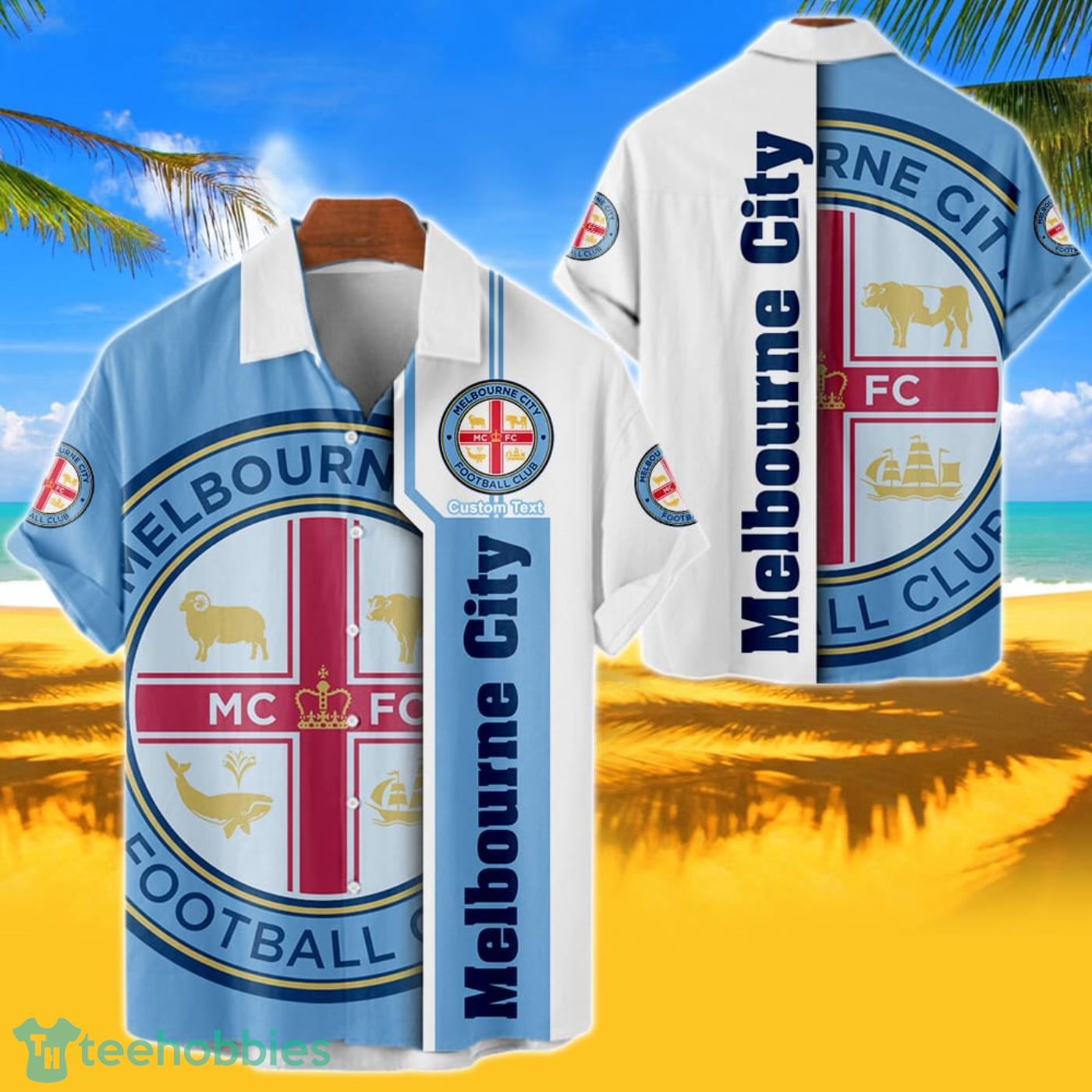 Melbourne City Hawaiian Shirt Custom Name 3D Short Sleeve Shirt Product Photo 1