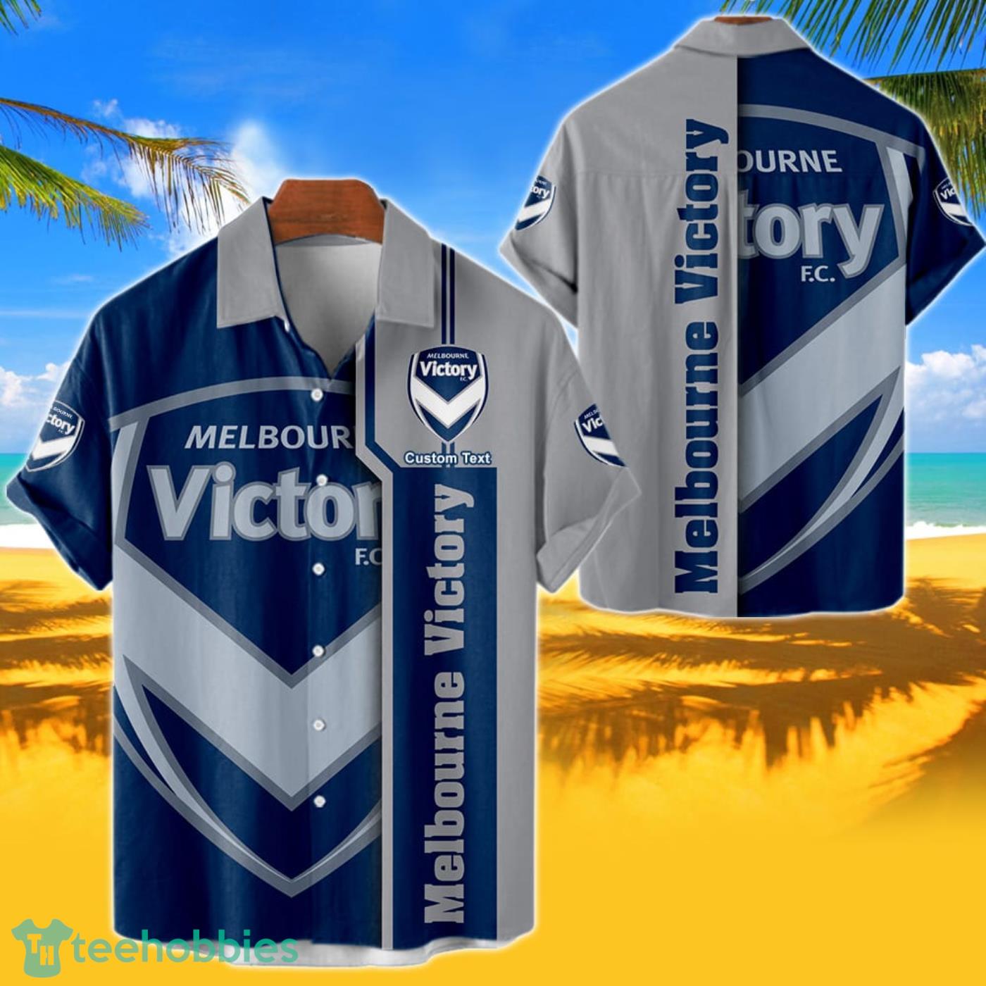Melbourne Victory Hawaiian Shirt Custom Name 3D Short Sleeve Shirt Product Photo 1