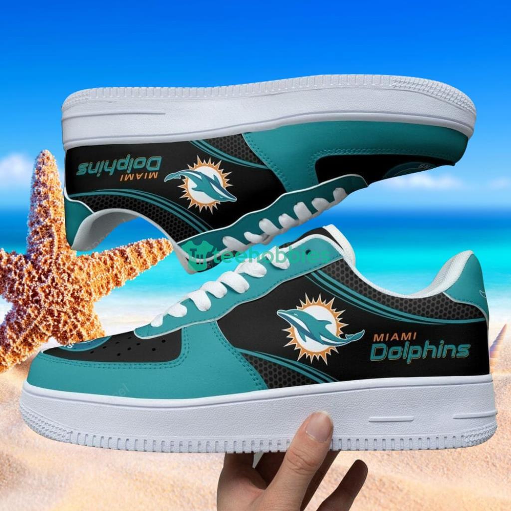 Miami Dolphins Shoes Unisex American Football Custom Printed Black Sneakers