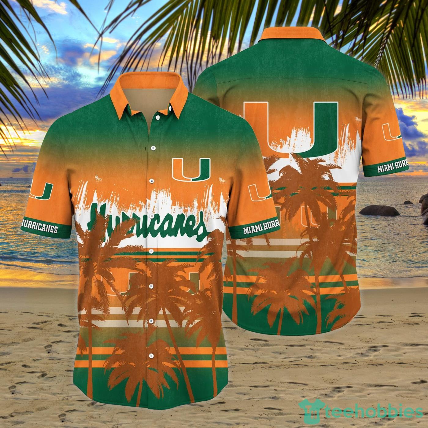 Miami Hurricanes Coconut Tropical Hawaiian Shirt And Short Product Photo 1