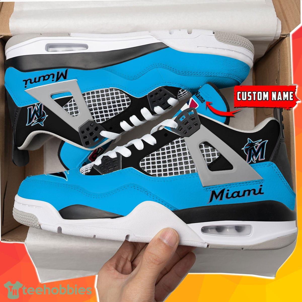 Miami Marlins Personalized Air Jordan 4 Sneakers Best Gift For Men And Women Product Photo 1