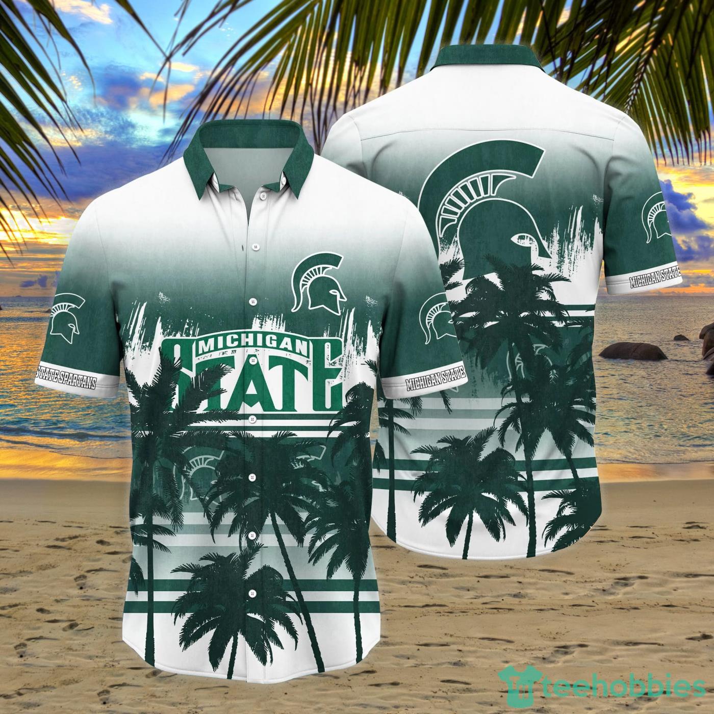 Michigan State Spartans Coconut Tropical Hawaiian Shirt And Short Product Photo 1