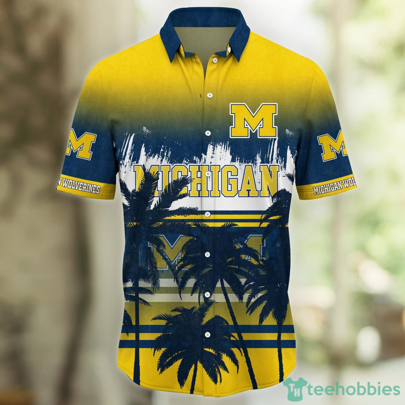 Michigan Wolverines Coconut Tropical Hawaiian Shirt And Short Product Photo 2