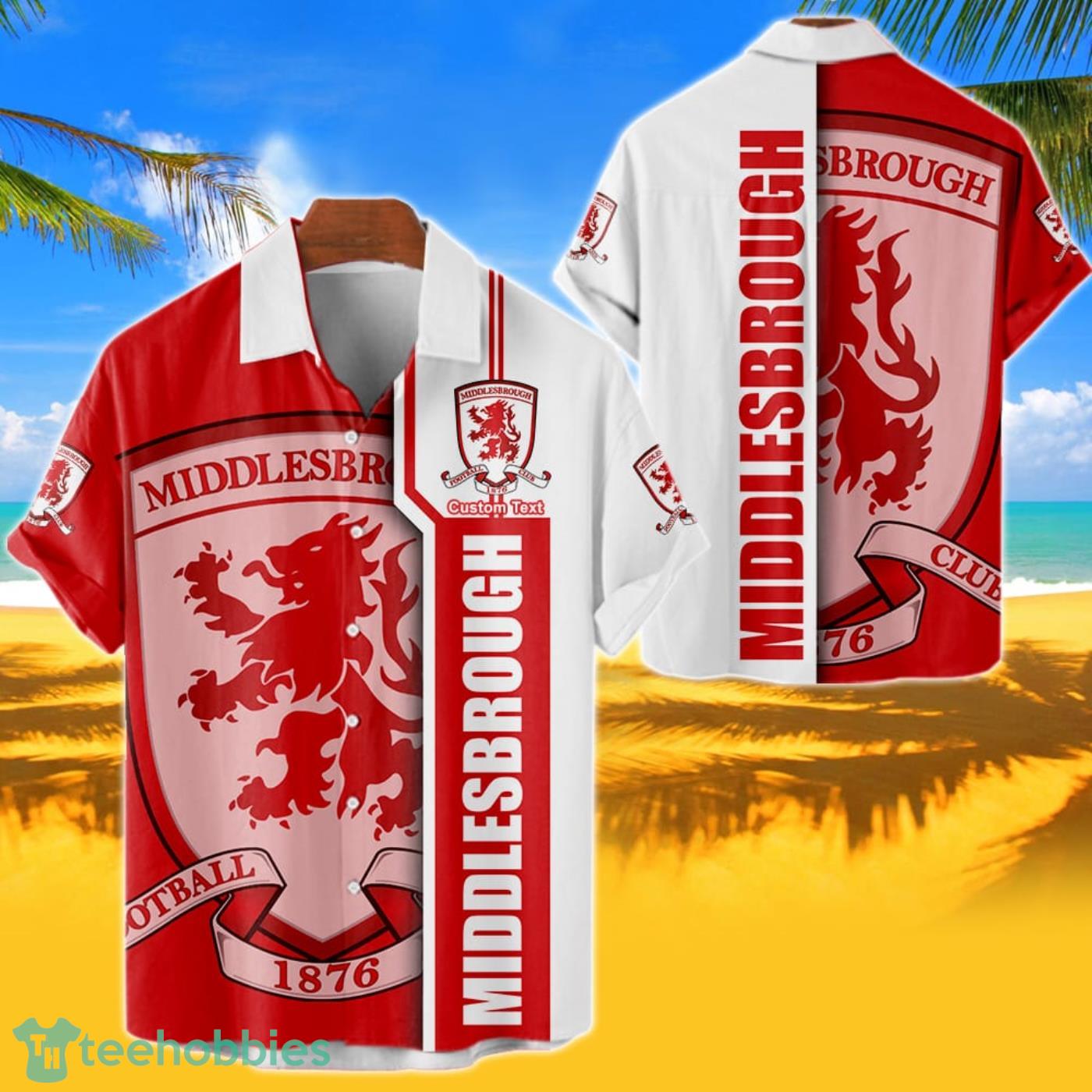 Middlesbrough Hawaiian Shirt Custom Name 3D Short Sleeve Shirt Product Photo 1