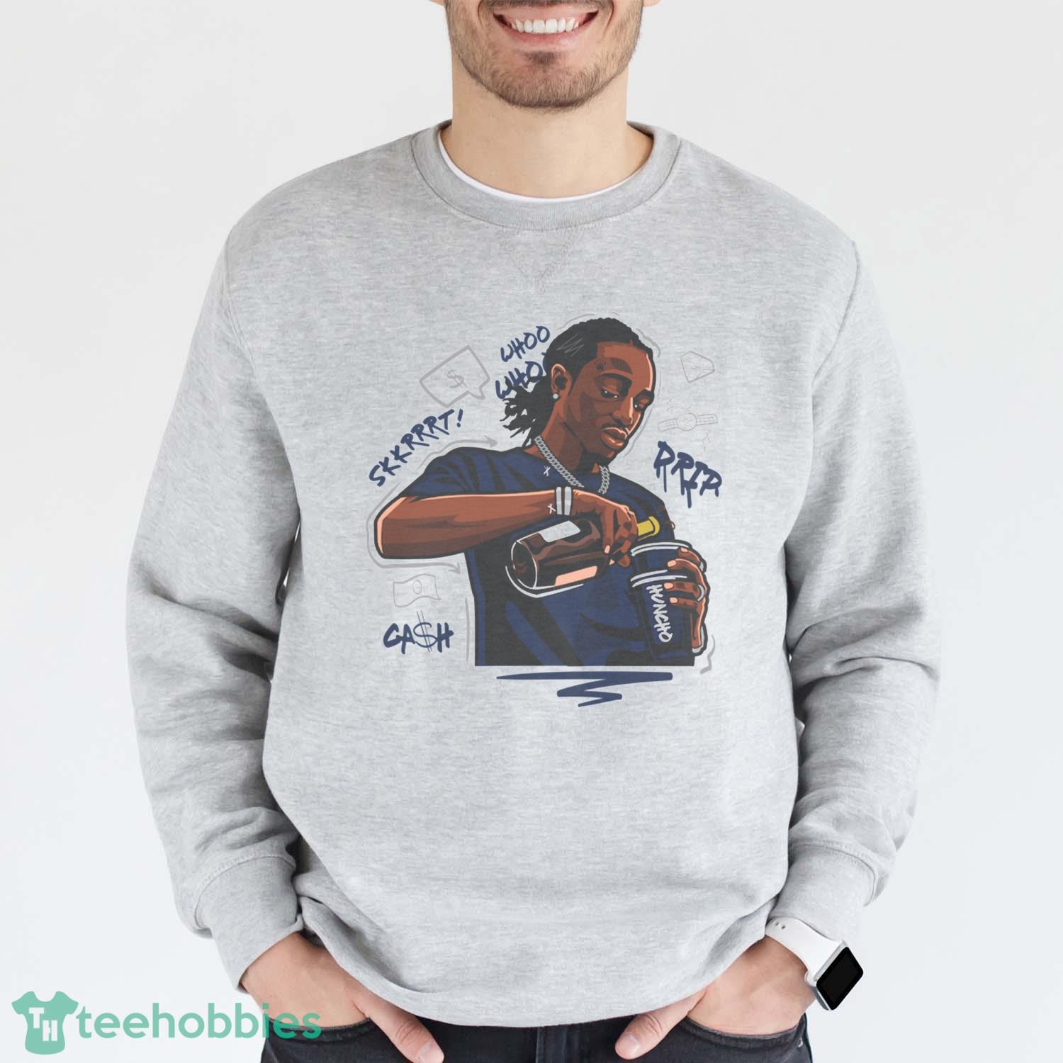 Midnight Navy 4 Shirt Quavo Drip  Retro 4 Midnight Navy  White Tee Shirts - Grey Sweatshirt