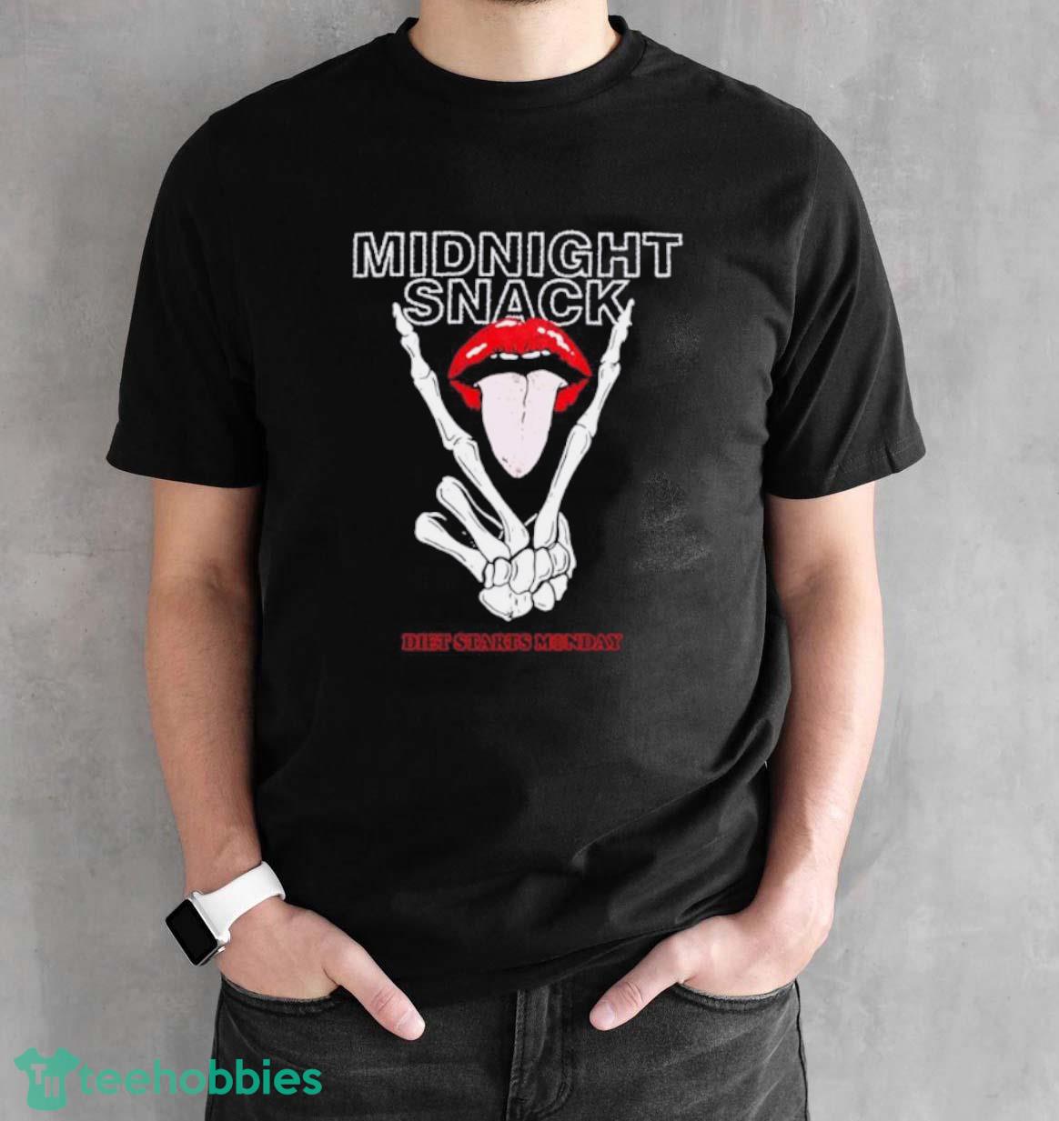 Midnight Snack Diet Starts Monday Shirt Trending 2023 - Black Unisex T-Shirt