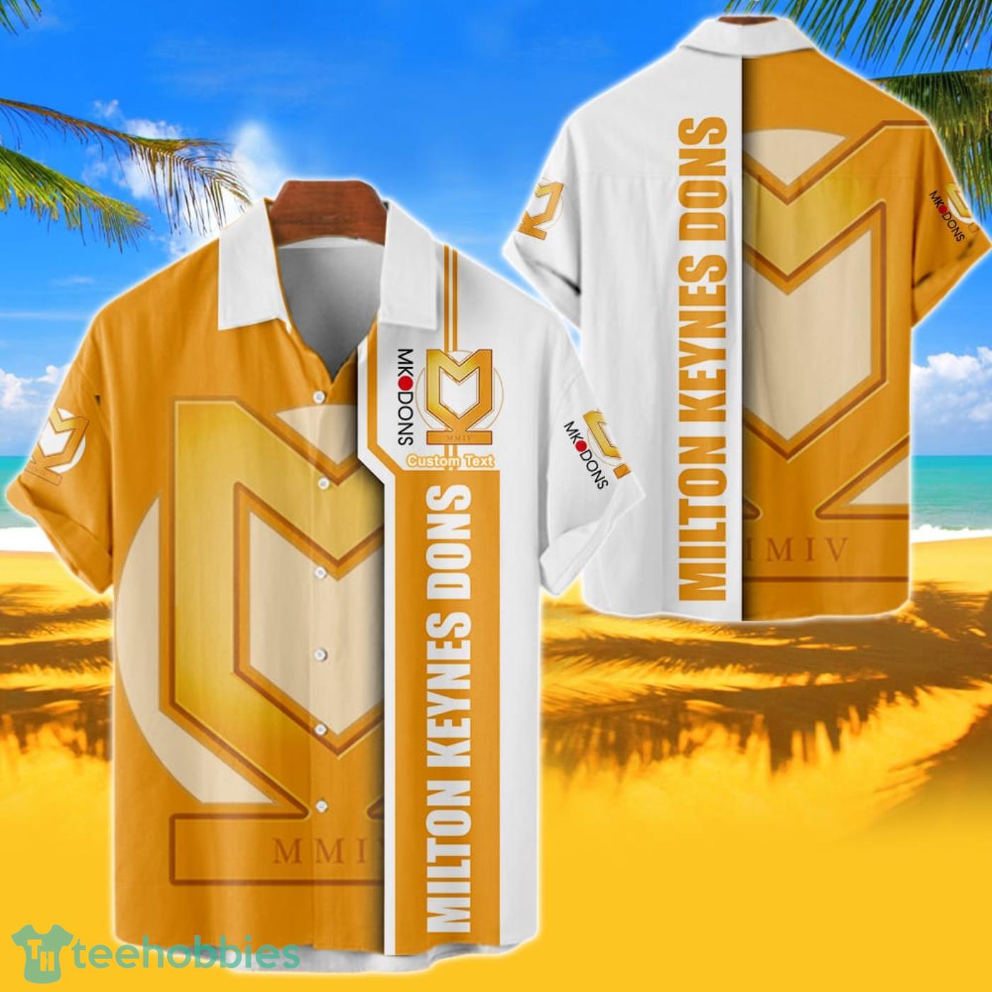 Milton Keynes Dons Hawaiian Shirt Custom Name 3D Short Sleeve Shirt Product Photo 1