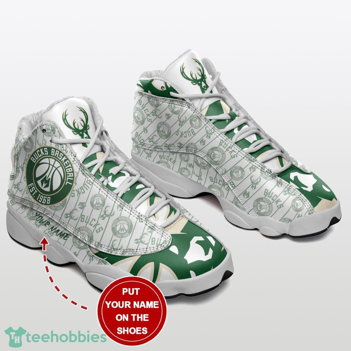 Milwaukee Bucks Jordan 13 Sneakers Custom Name Best Gift For Men And Women Product Photo 2