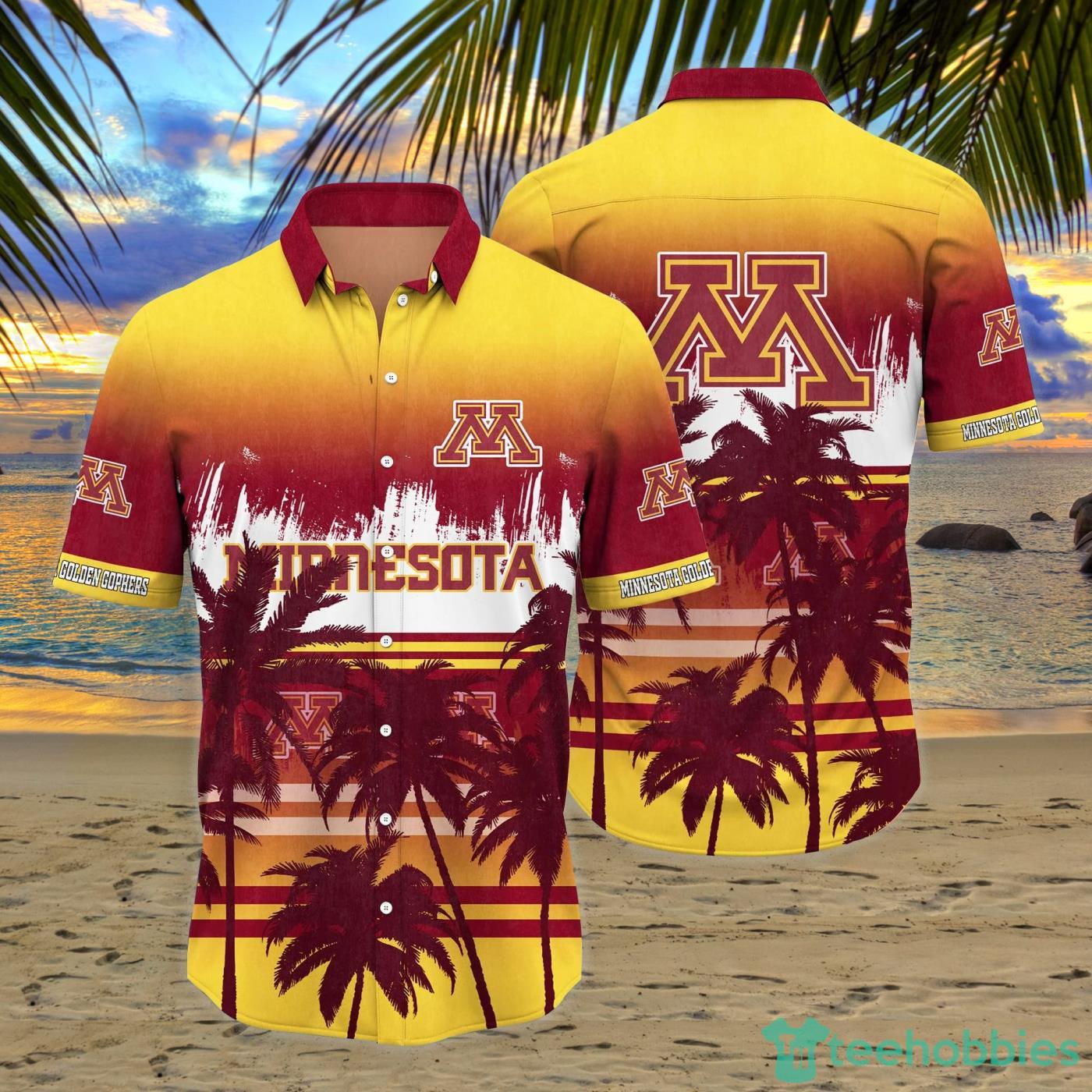 Minnesota Golden Gophers Coconut Tropical Hawaiian Shirt And Short Product Photo 1