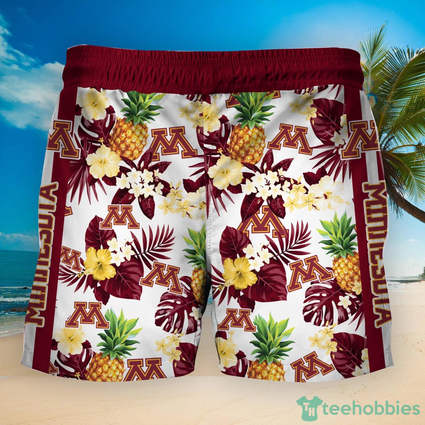 Minnesota Golden Gophers Pineapple Tropical Fruit Lover Hawaiian Shirt And Beach Shorts Product Photo 2