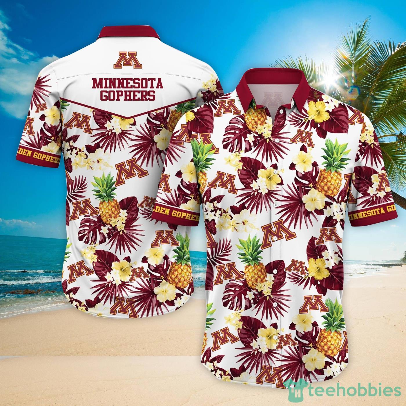 Minnesota Golden Gophers Pineapple Tropical Fruit Lover Hawaiian Shirt And Beach Shorts Product Photo 1