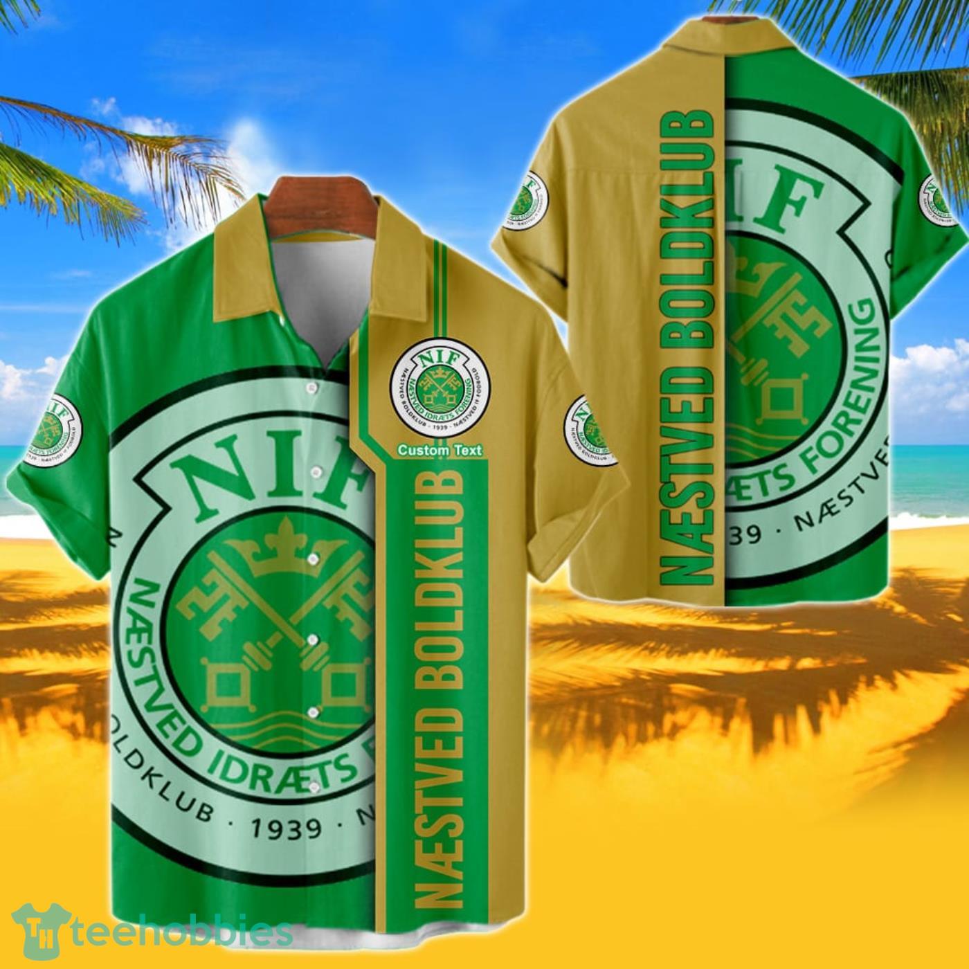 Naestved Boldklub Hawaiian Shirt Custom Name 3D Short Sleeve Shirt Product Photo 1