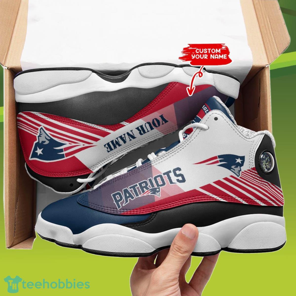 New England Patriots Jordan 13 Sneakers Custom Name Best Gift For Men And Women Product Photo 1