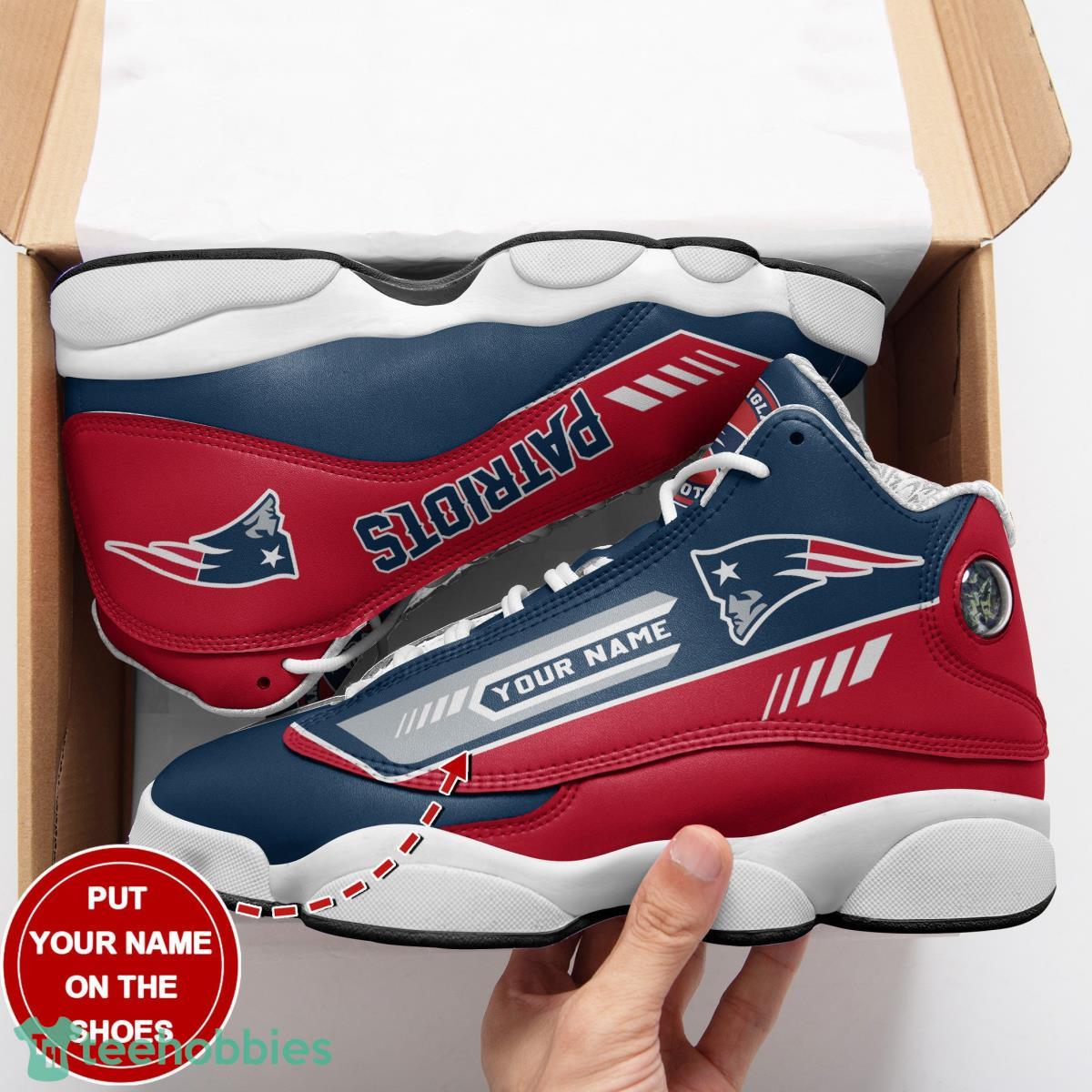New England Patriots Jordan 13 Sneakers Custom Name Style Gift For Men And Women Product Photo 2