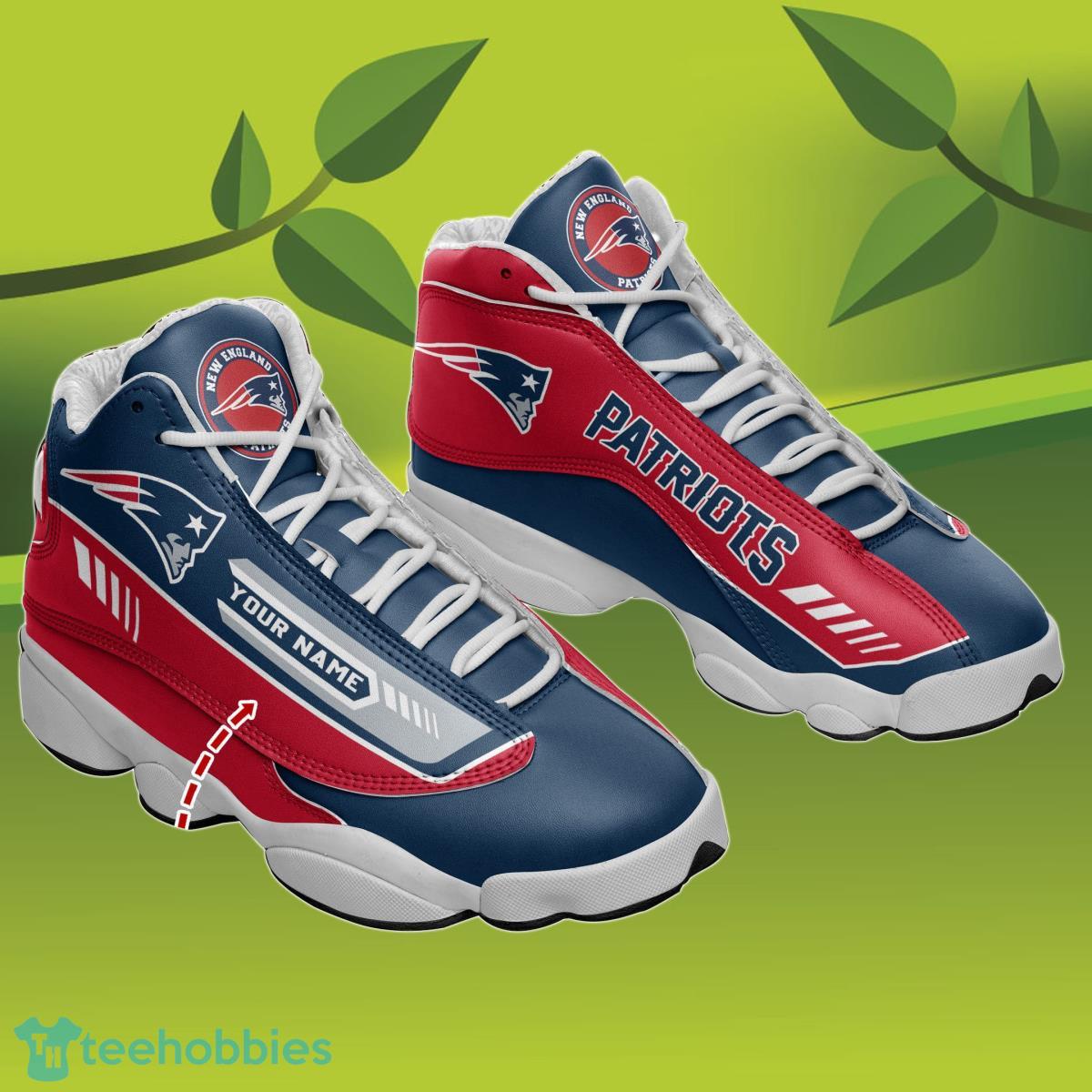 New England Patriots Jordan 13 Sneakers Custom Name Style Gift For Men And Women Product Photo 1