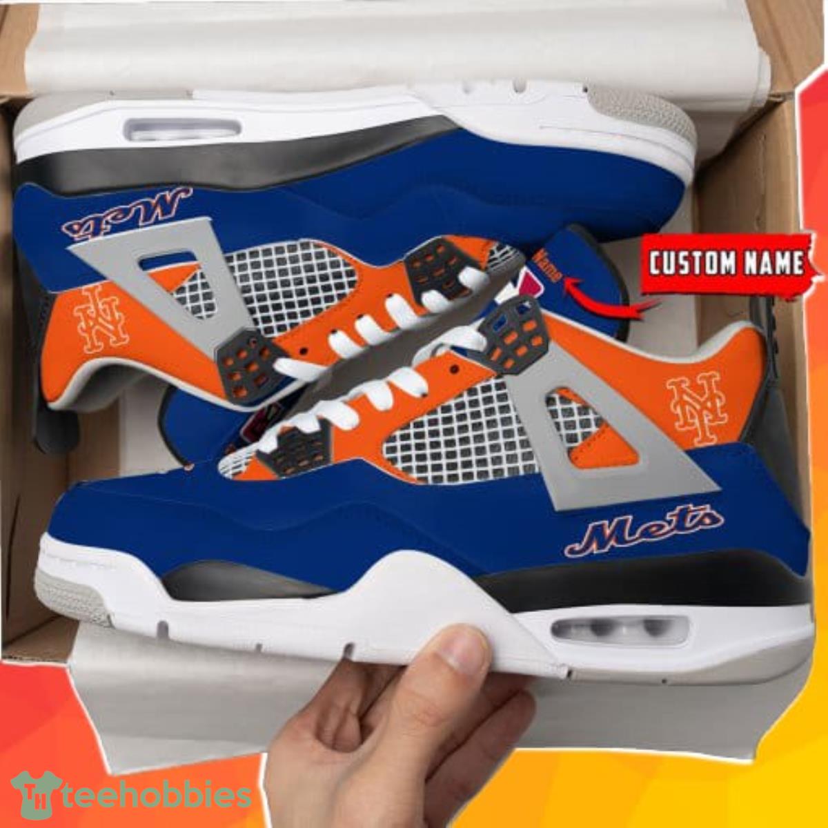 Jordan 4 hotsell white blue orange