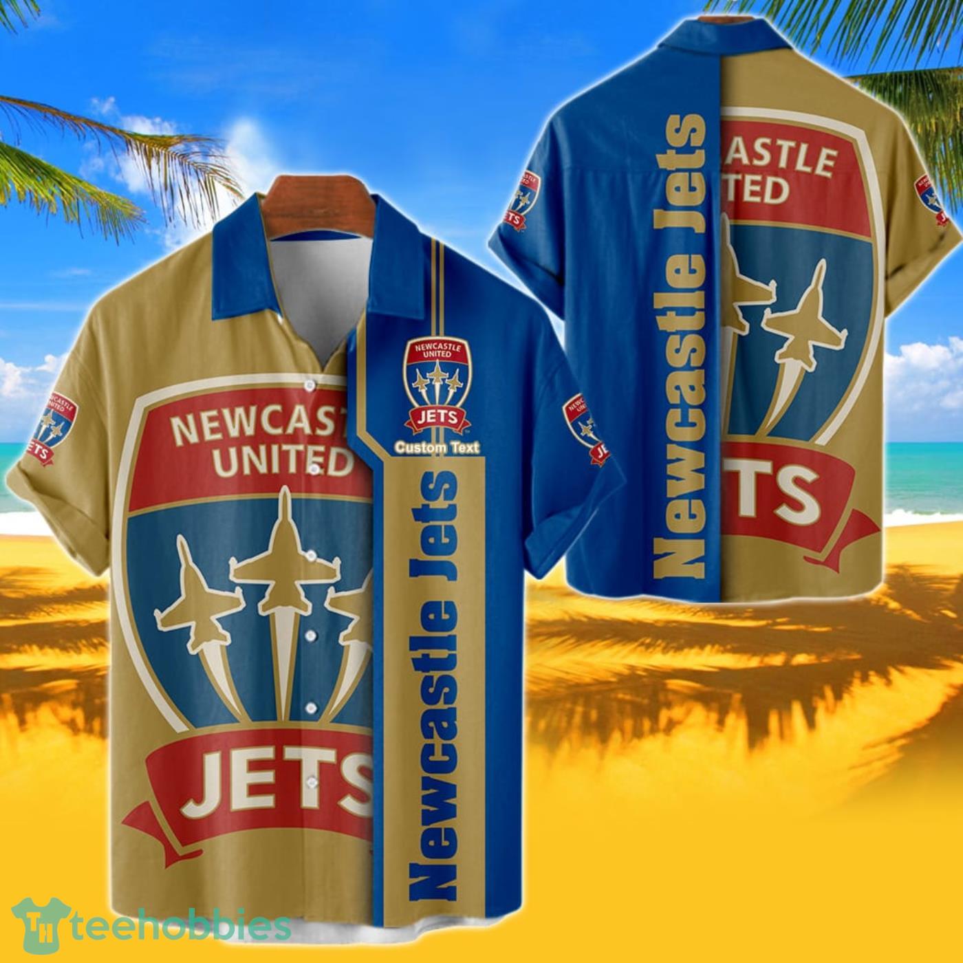 Newcastle Jets Hawaiian Shirt Custom Name 3D Short Sleeve Shirt Product Photo 1