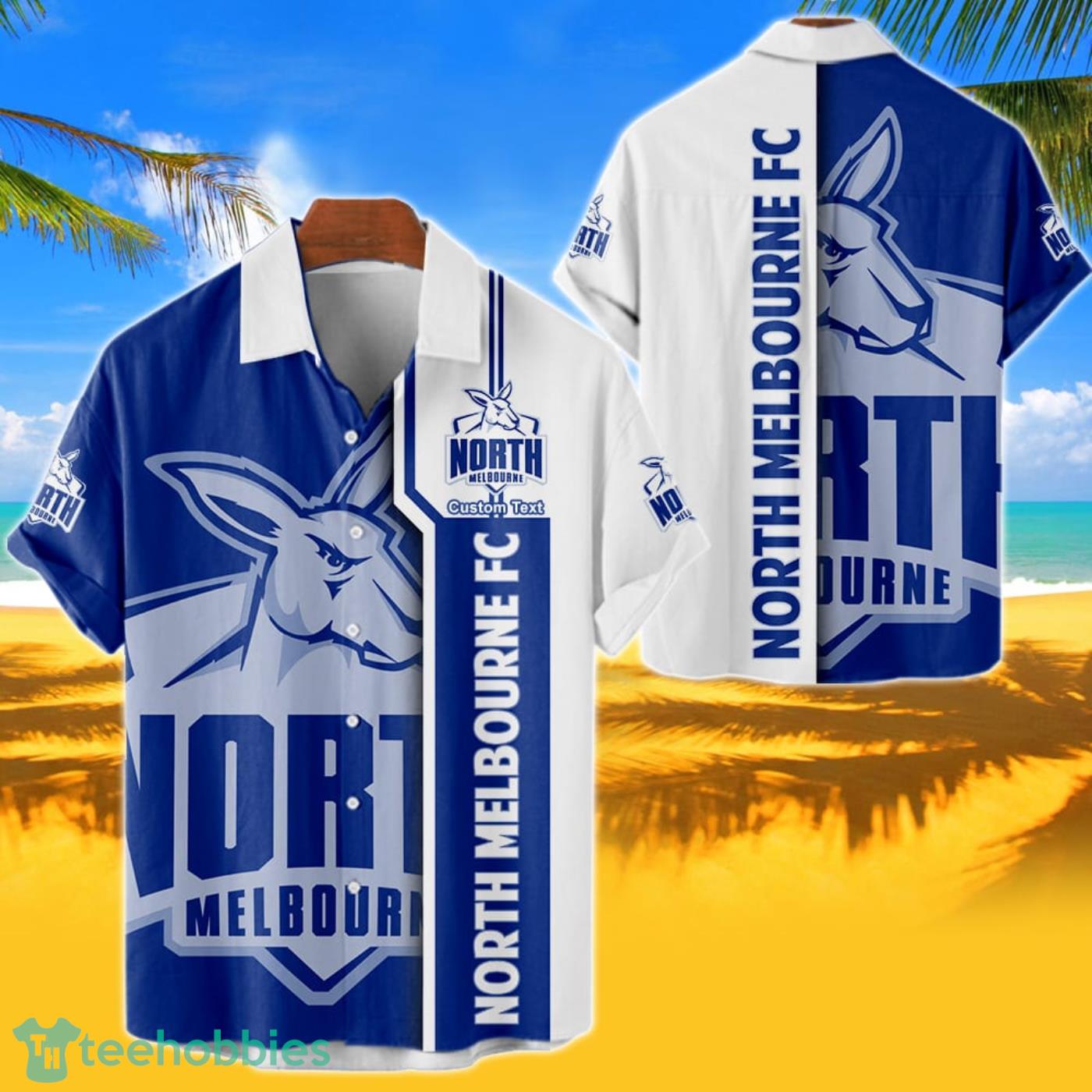 North Melbourne Football Club Hawaiian Shirt Custom Name 3D Short Sleeve Shirt Product Photo 1