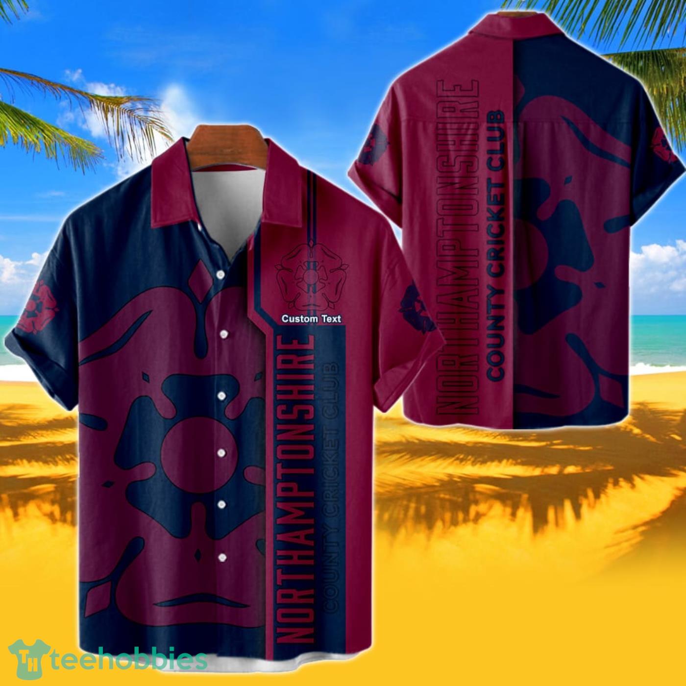 Northamptonshire County Cricket Club Hawaiian Shirt Custom Name 3D Short Sleeve Shirt Product Photo 1