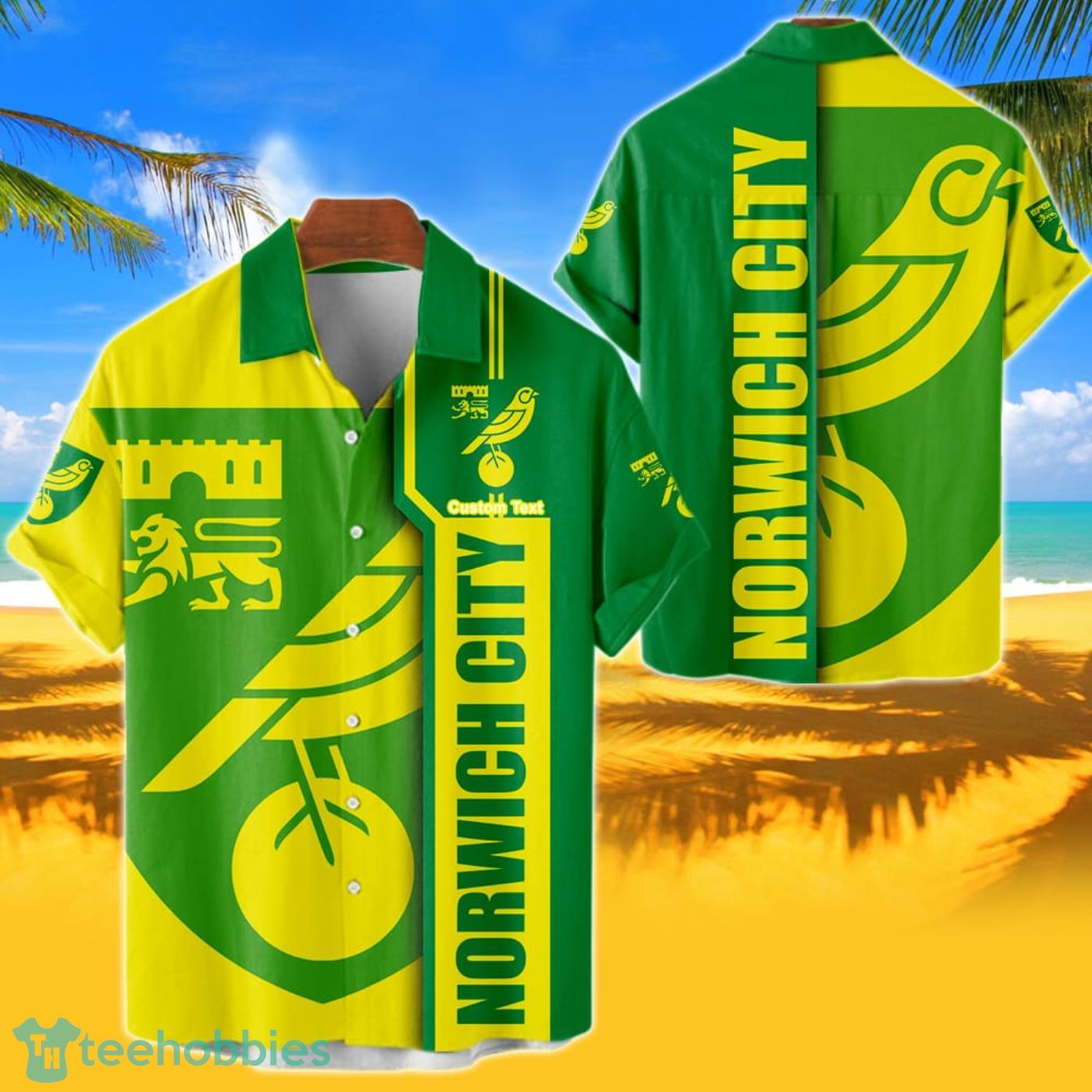 Norwich City Hawaiian Shirt Custom Name 3D Short Sleeve Shirt Product Photo 1