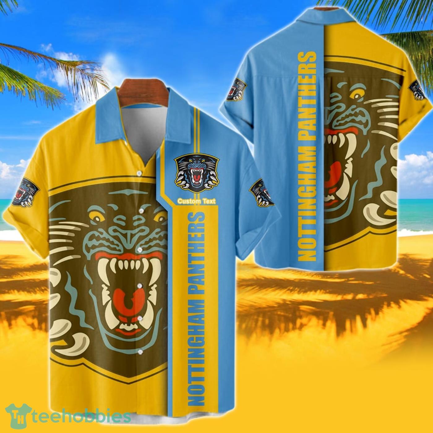Nottingham Panthers Hawaiian Shirt Custom Name 3D Short Sleeve Shirt Product Photo 1
