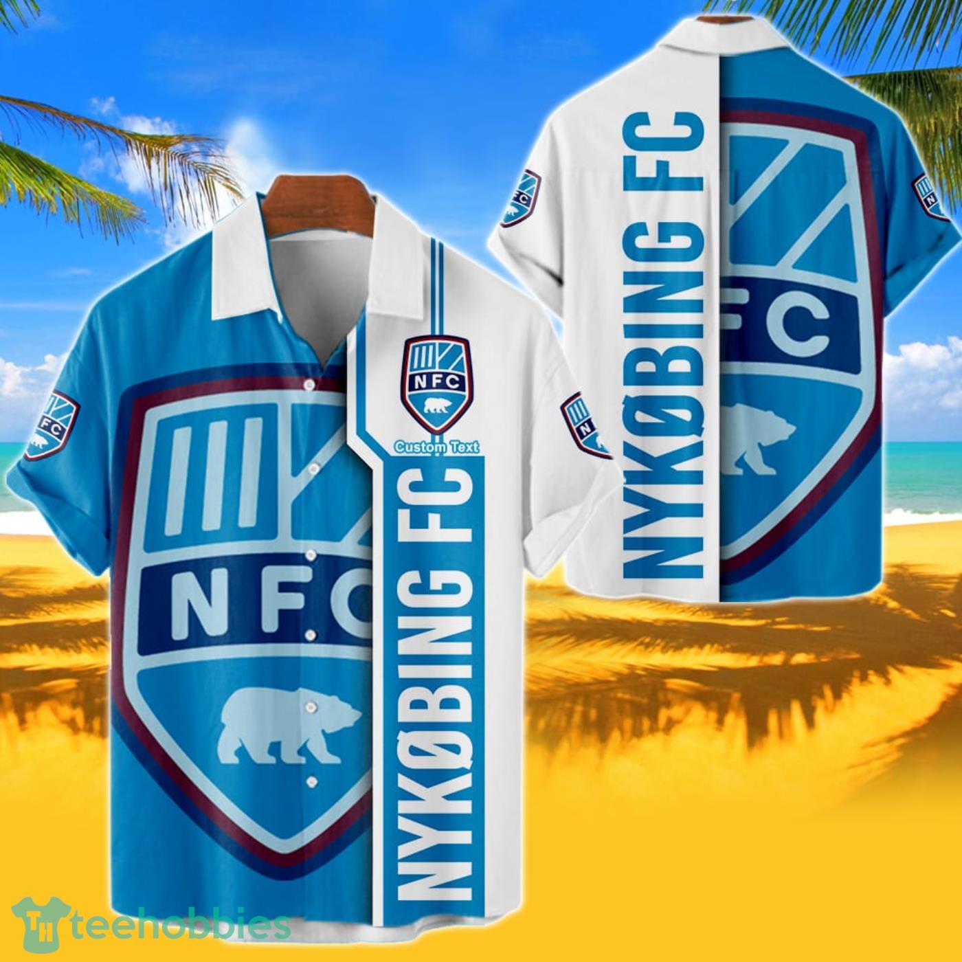 Nykobing FC Hawaiian Shirt Custom Name 3D Short Sleeve Shirt Product Photo 1
