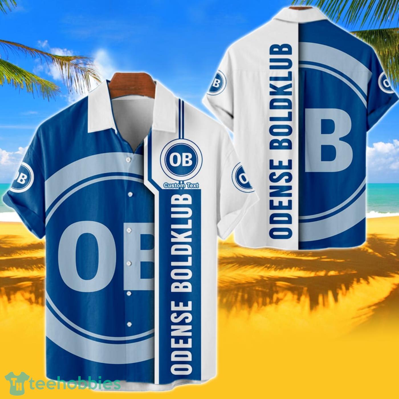 Odense Boldklub Hawaiian Shirt Custom Name 3D Short Sleeve Shirt Product Photo 1