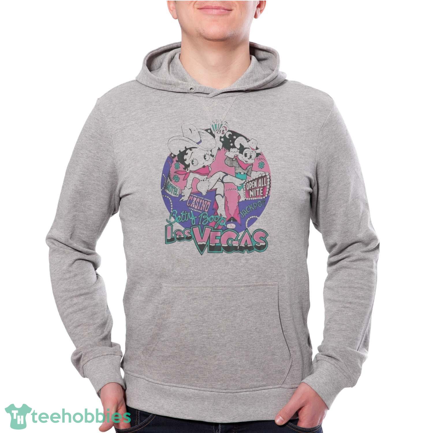 Official Betty Boop Las Vegas Tee Shirt - Grey Unisex Hoodie