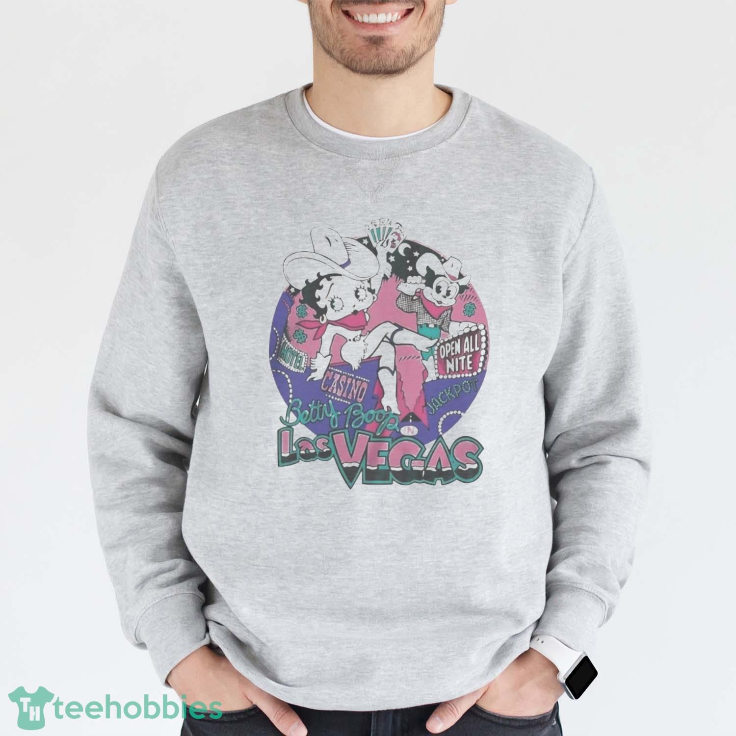 Official Betty Boop Las Vegas Tee Shirt - Grey Sweatshirt