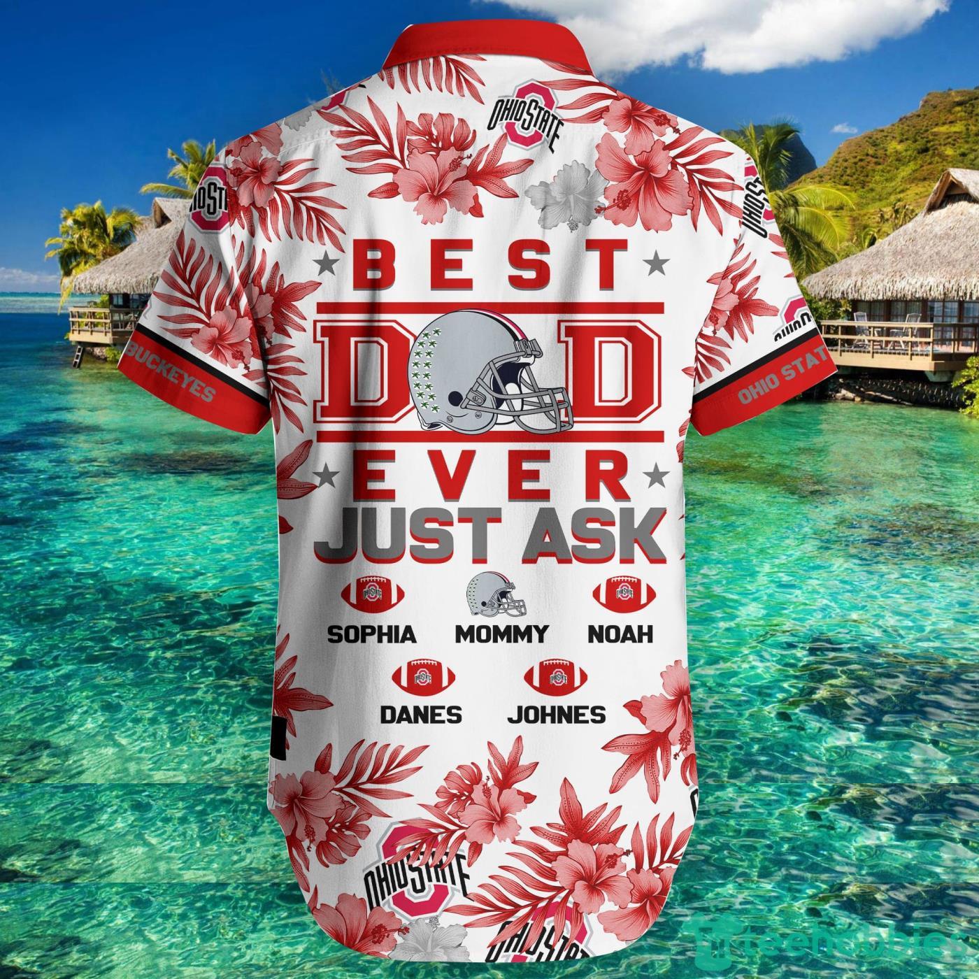 Ohio State Buckeyes Best Dad Custom Name Hawaiian Shirt And Short Summer Gift Product Photo 2