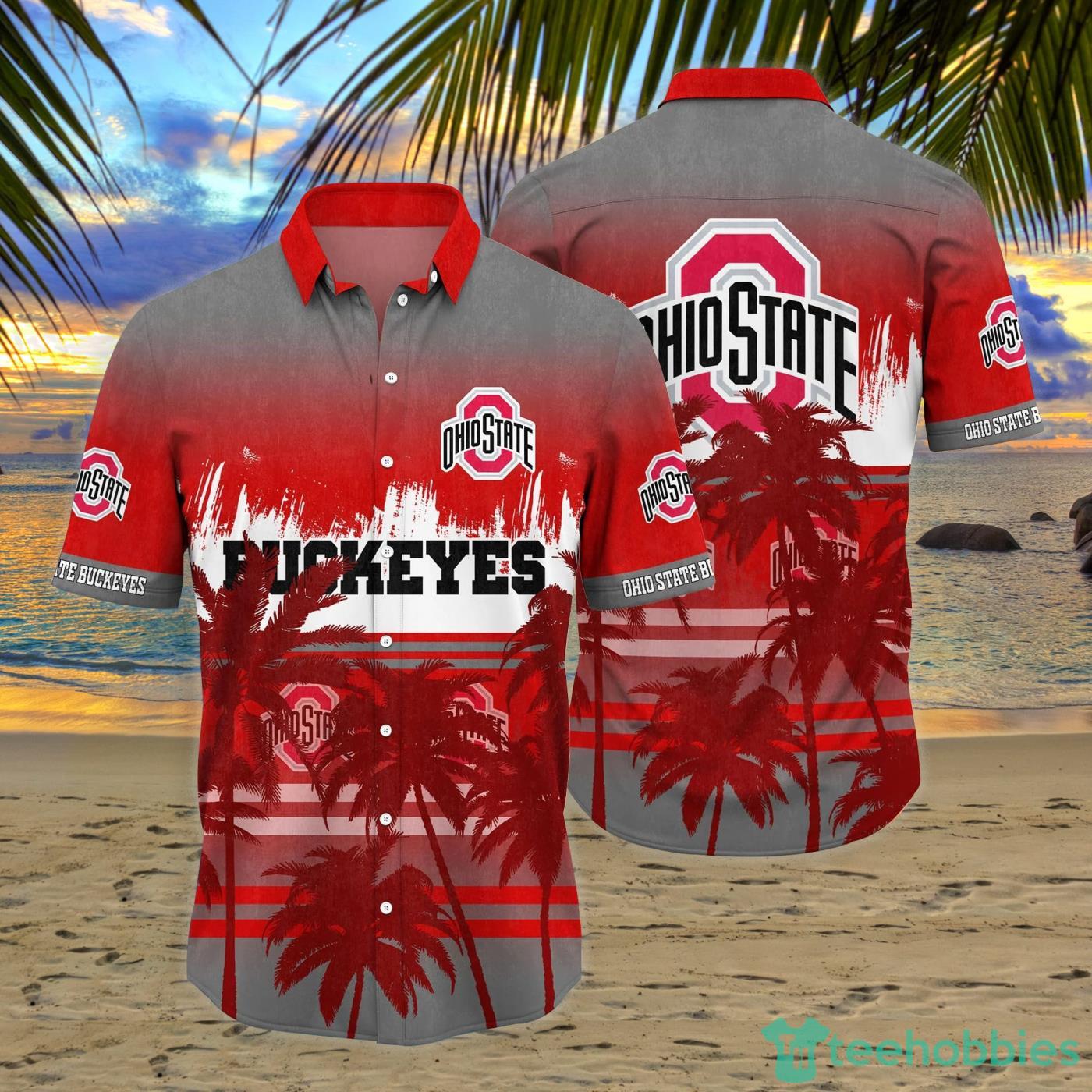 Ohio State Buckeyes Coconut Tropical Hawaiian Shirt And Short Product Photo 1