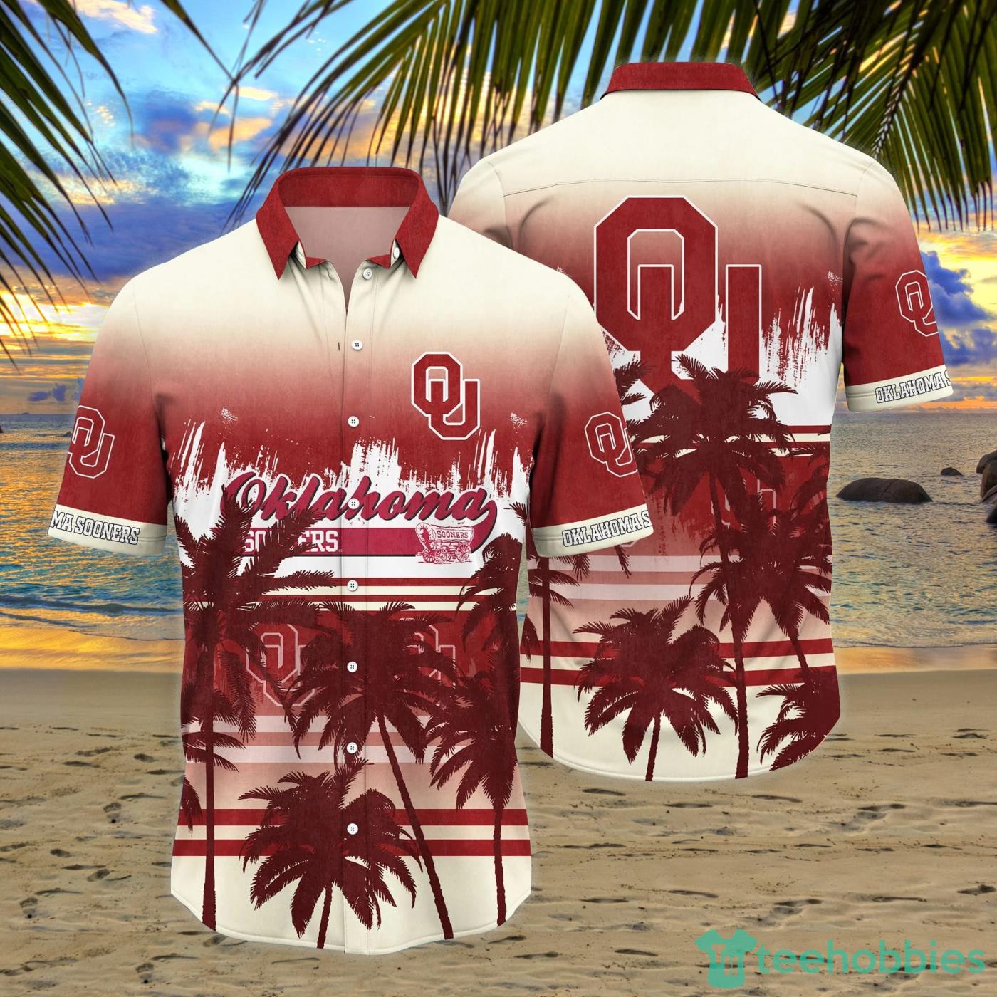Oklahoma Sooners Coconut Tropical Hawaiian Shirt And Short Product Photo 1