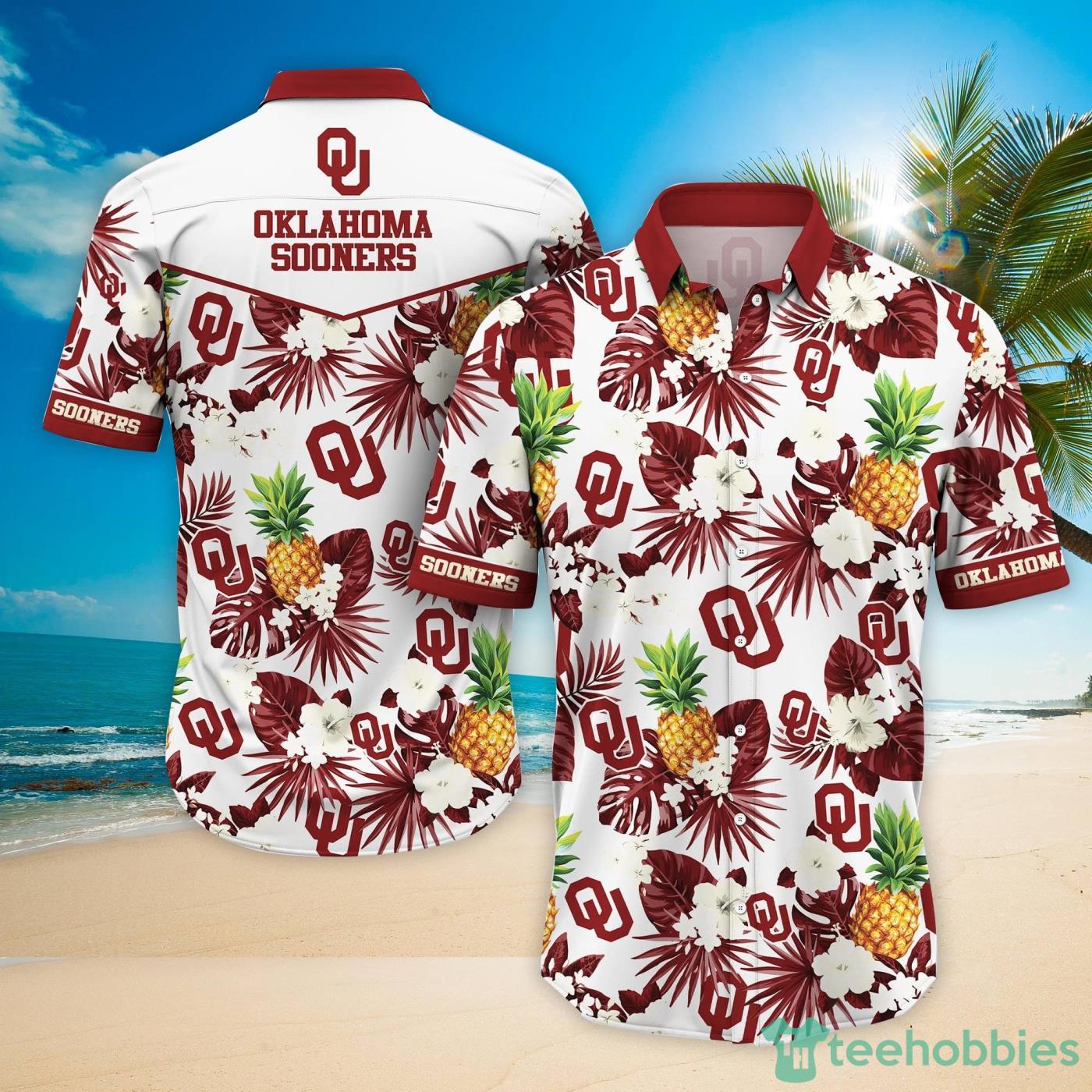 Oklahoma Sooners Pineapple Tropical Fruit Lover Hawaiian Shirt And Beach Shorts Product Photo 1