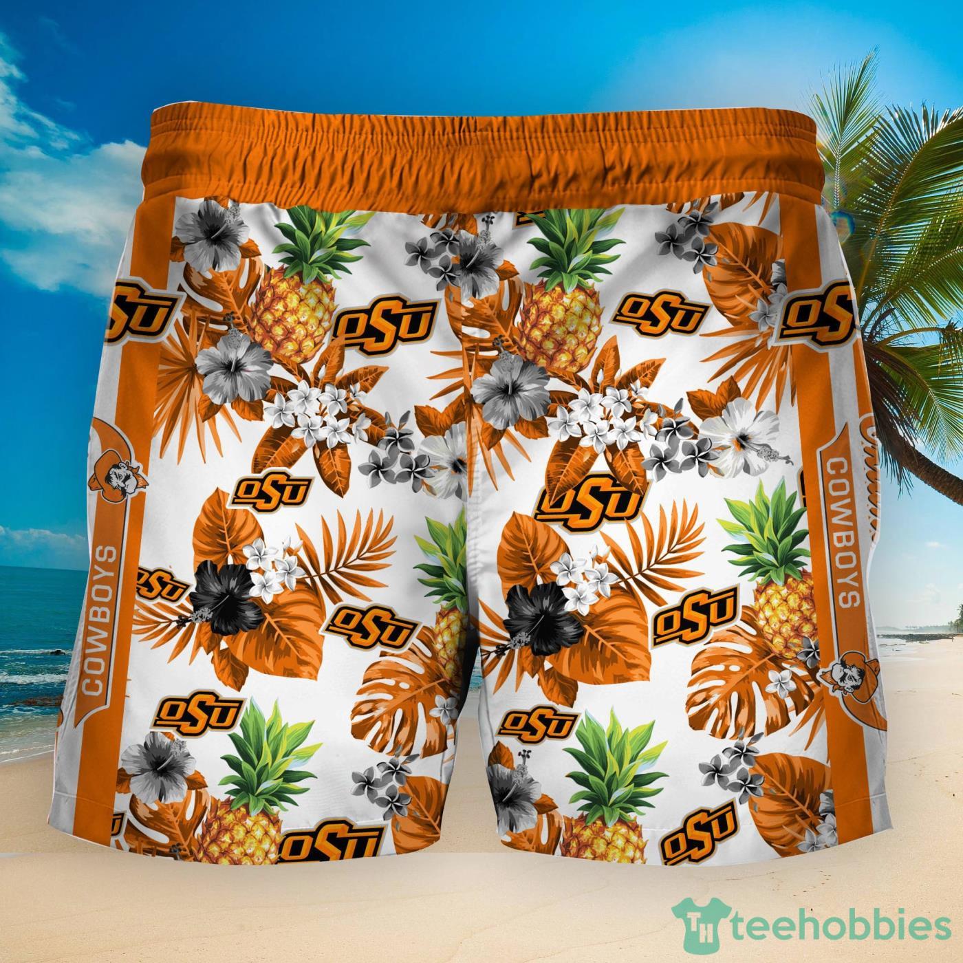 Oklahoma State Cowboys Pineapple Tropical Fruit Lover Hawaiian Shirt And Beach Shorts Product Photo 2