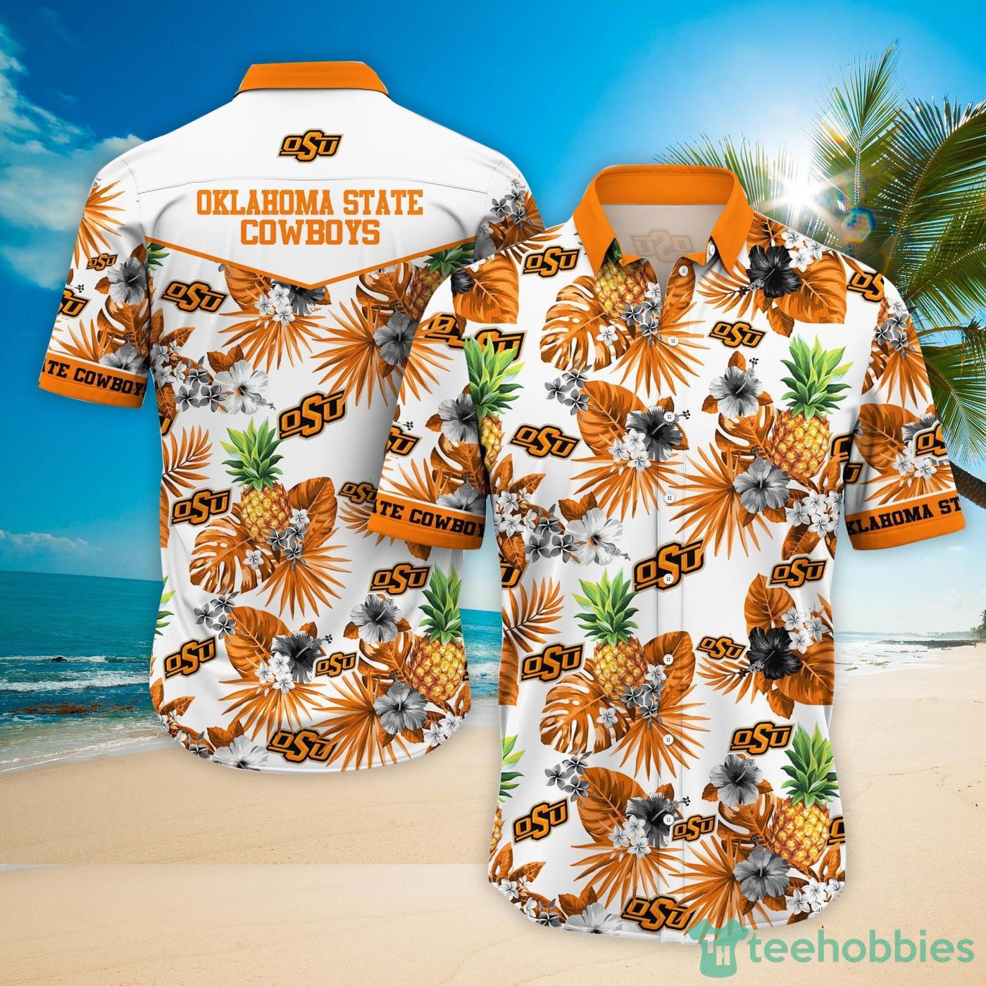 Oklahoma State Cowboys Pineapple Tropical Fruit Lover Hawaiian Shirt And Beach Shorts Product Photo 1