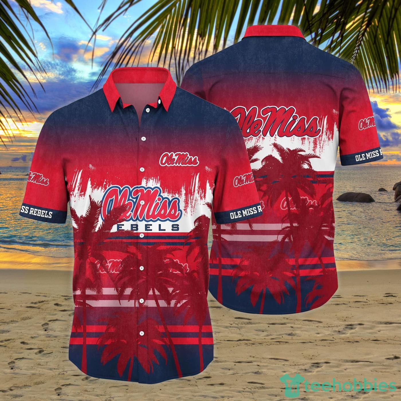 Ole Miss Rebels Coconut Tropical Hawaiian Shirt And Short Product Photo 1