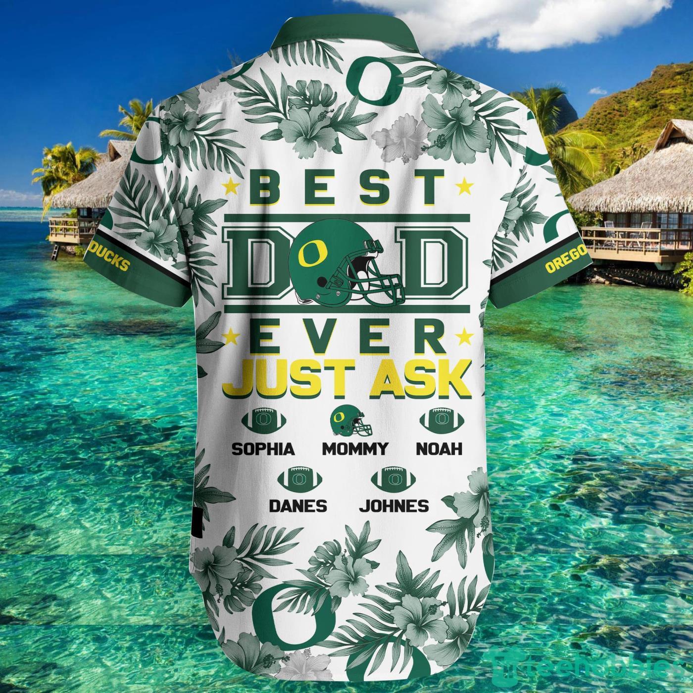 Oregon Ducks Best Dad Custom Name Hawaiian Shirt And Short Summer Gift Product Photo 2