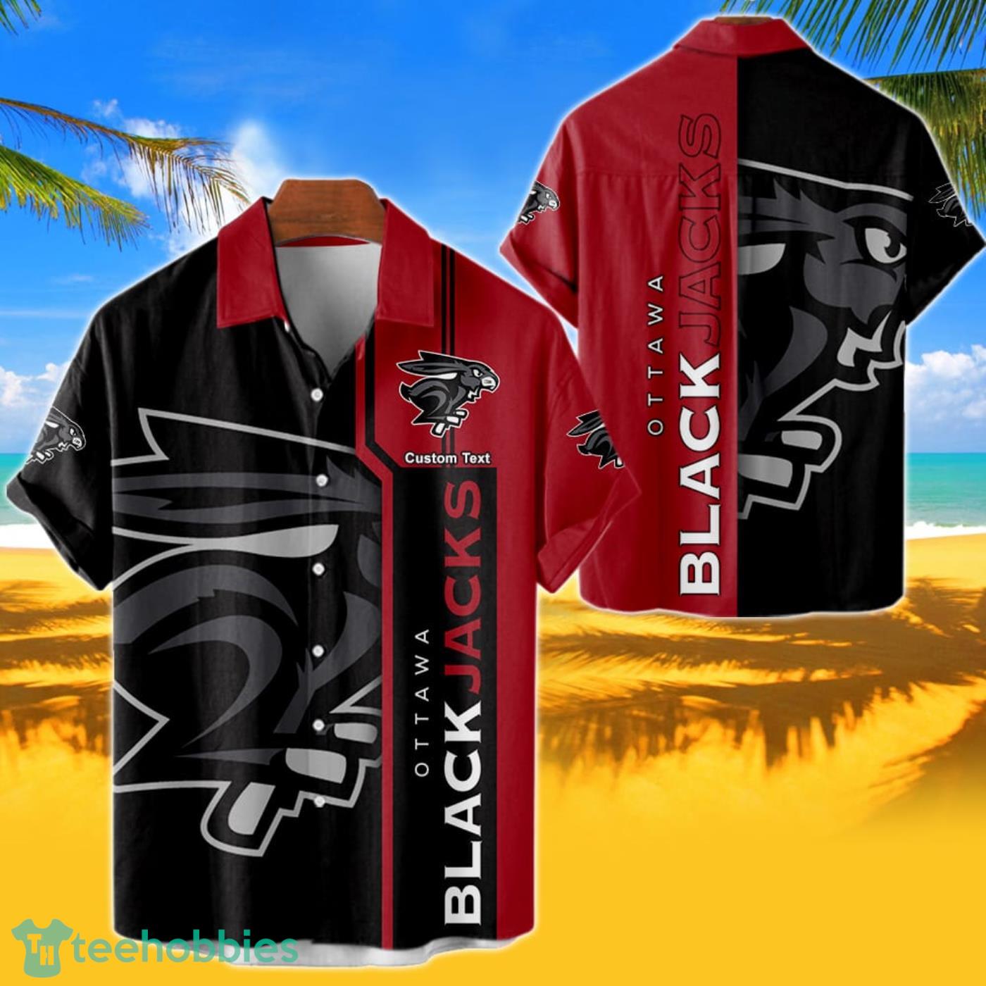 Ottawa Blackjacks Hawaiian Shirt Custom Name 3D Short Sleeve Shirt Product Photo 1