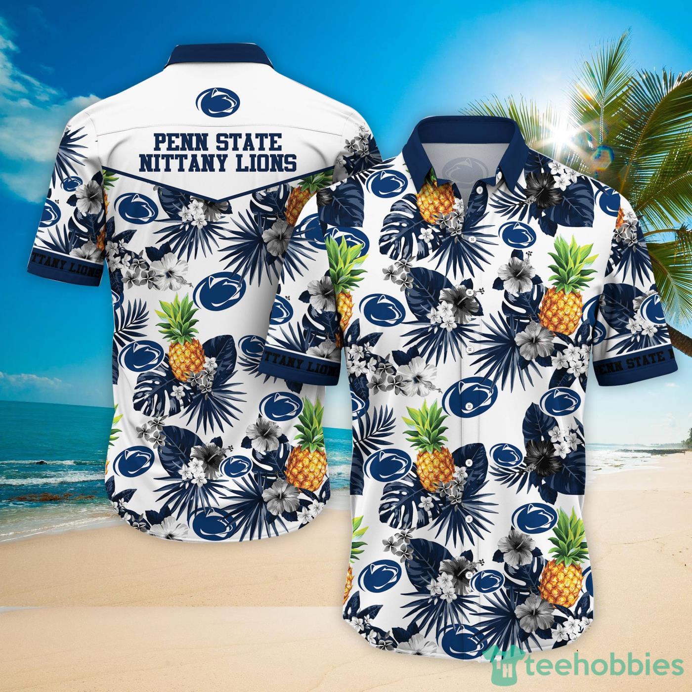 Penn State Nittany Lions Pineapple Tropical Fruit Lover Hawaiian Shirt And Beach Shorts Product Photo 2