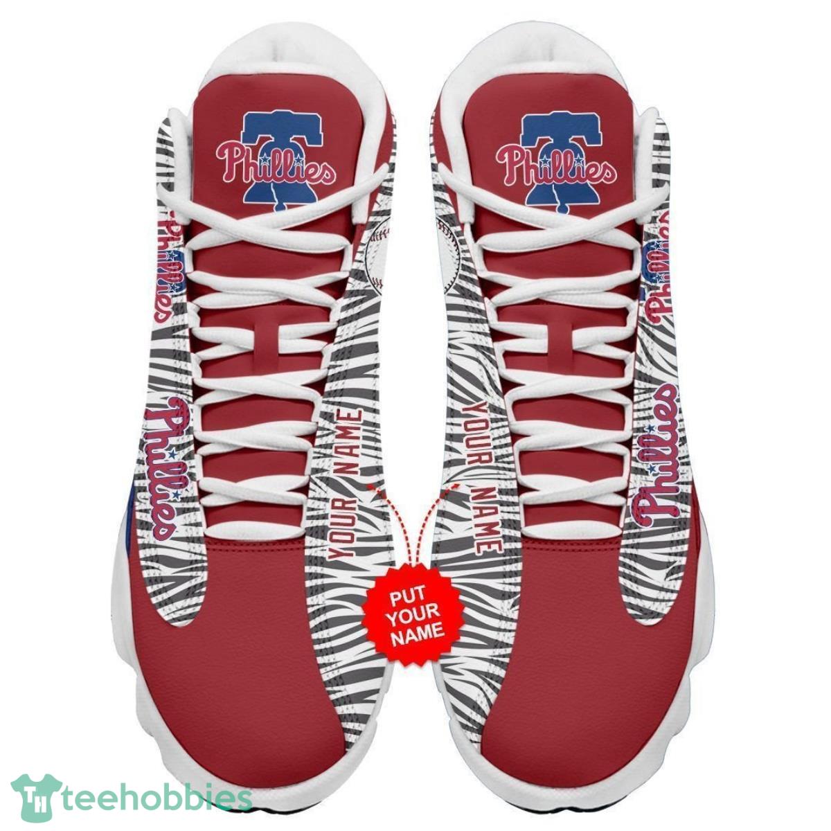 Philadelphia Phillies Jordan 13 Sneakers Custom Name Style Gift For Men And Women Product Photo 2